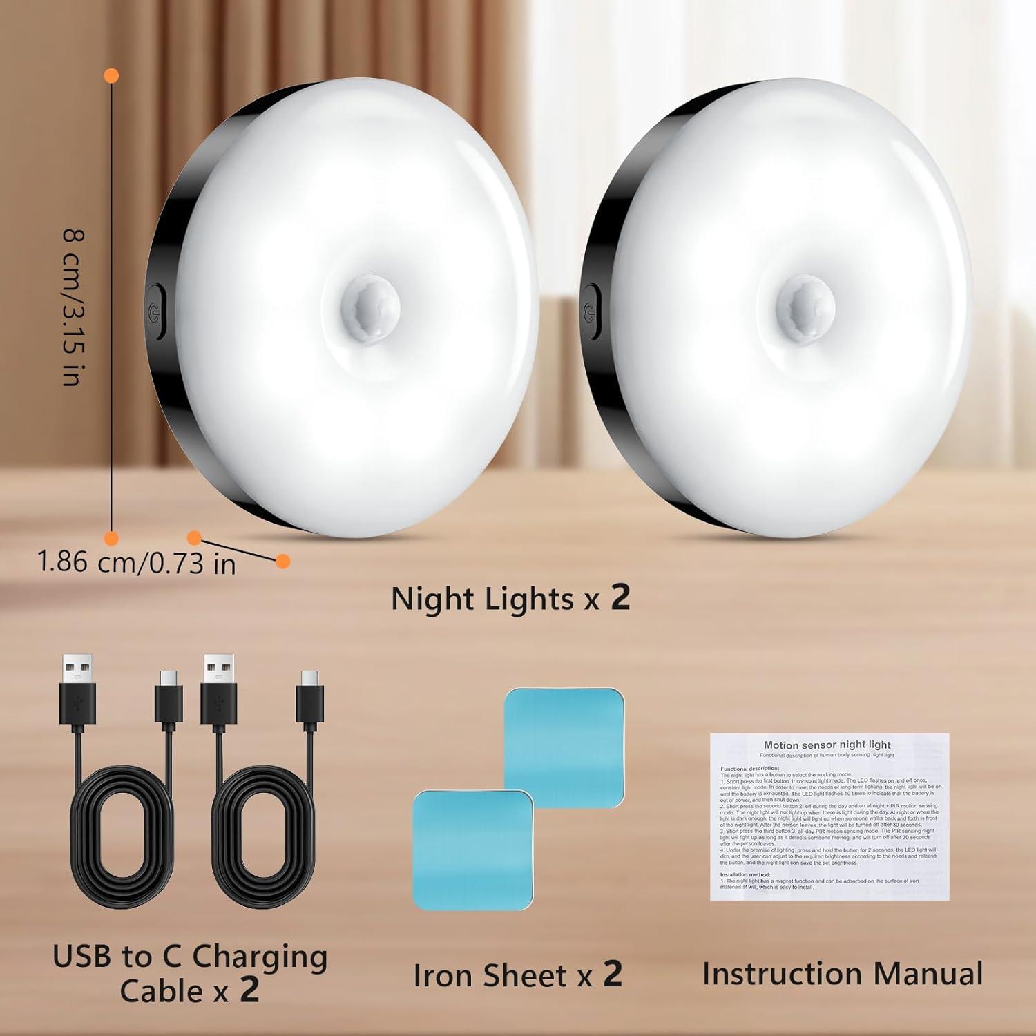 Luces LED Adhesivas GLVSAE con Sensor de Movimiento 8cm