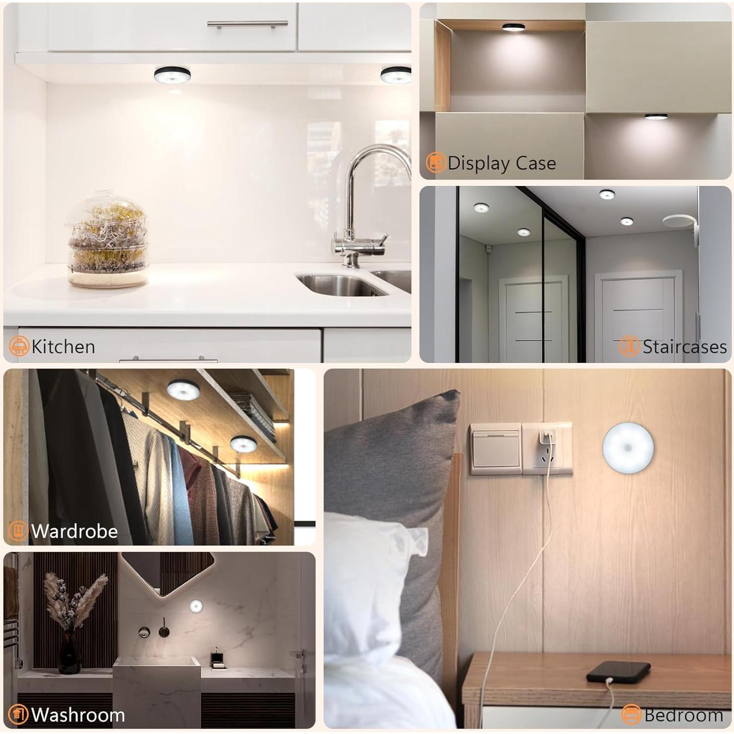 Luces LED Adhesivas GLVSAE con Sensor de Movimiento 8cm