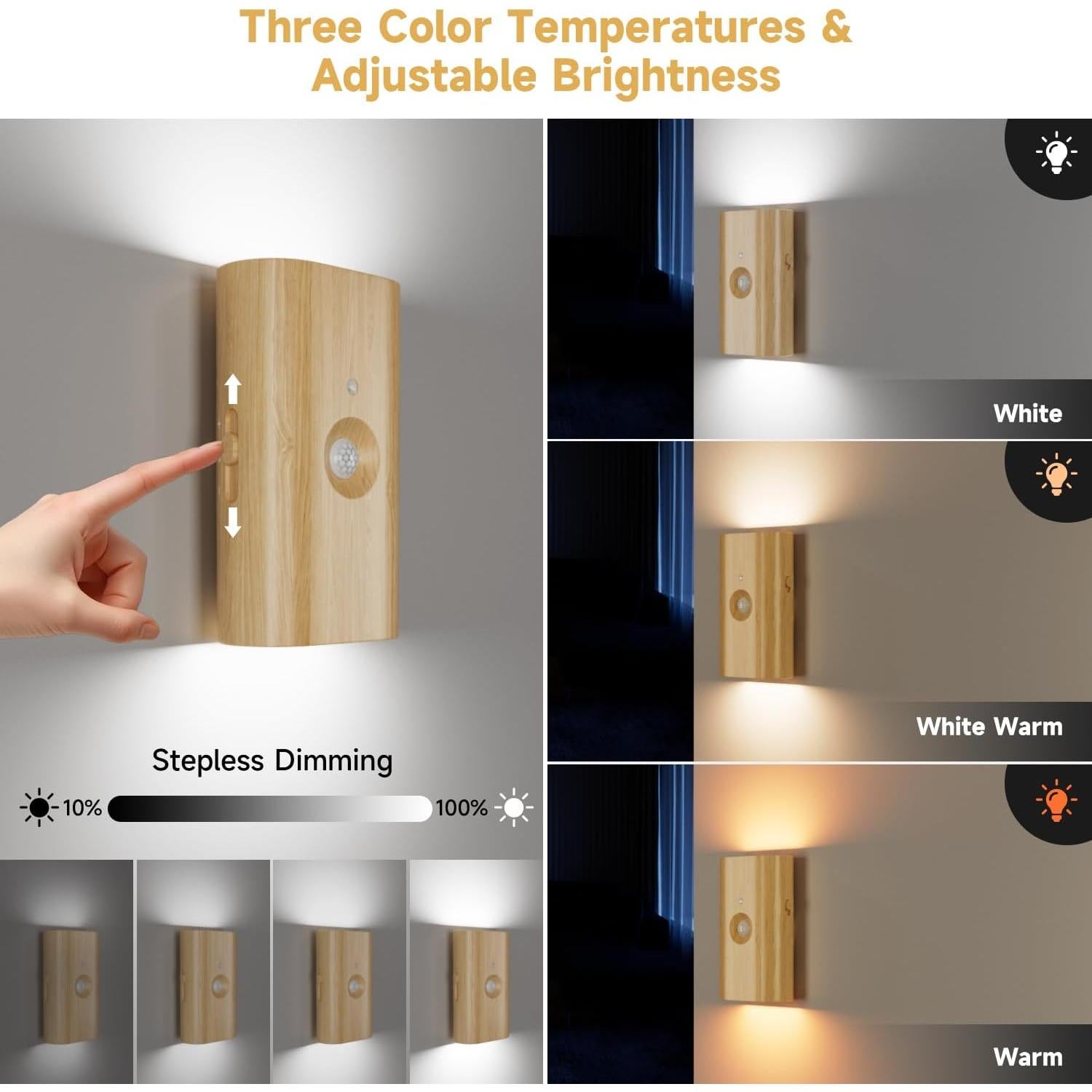 Luz Nocturna Inalámbrica Electight con Sensor de Movimiento 3600 mAh