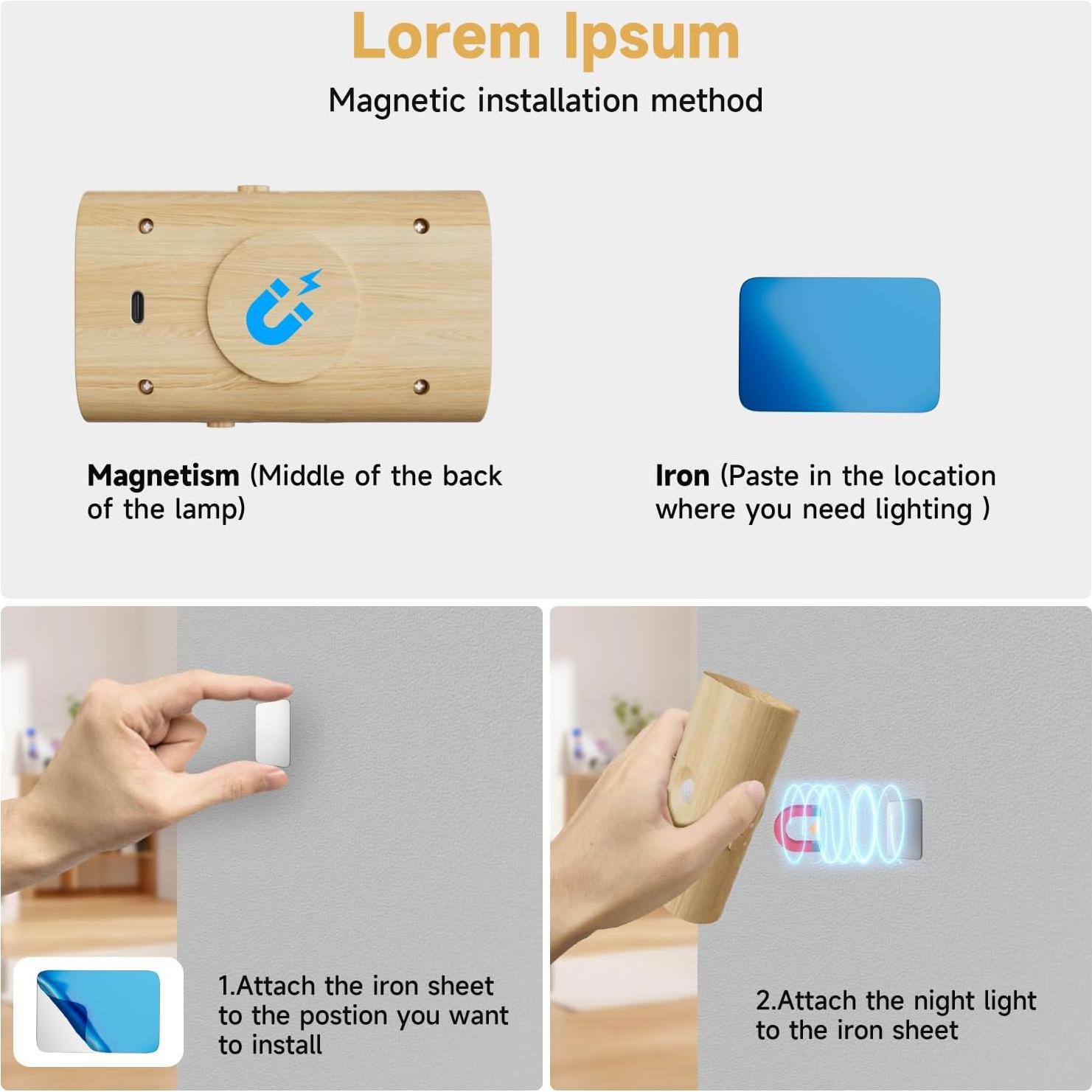 Luz Nocturna Inalámbrica Electight con Sensor de Movimiento 3600 mAh