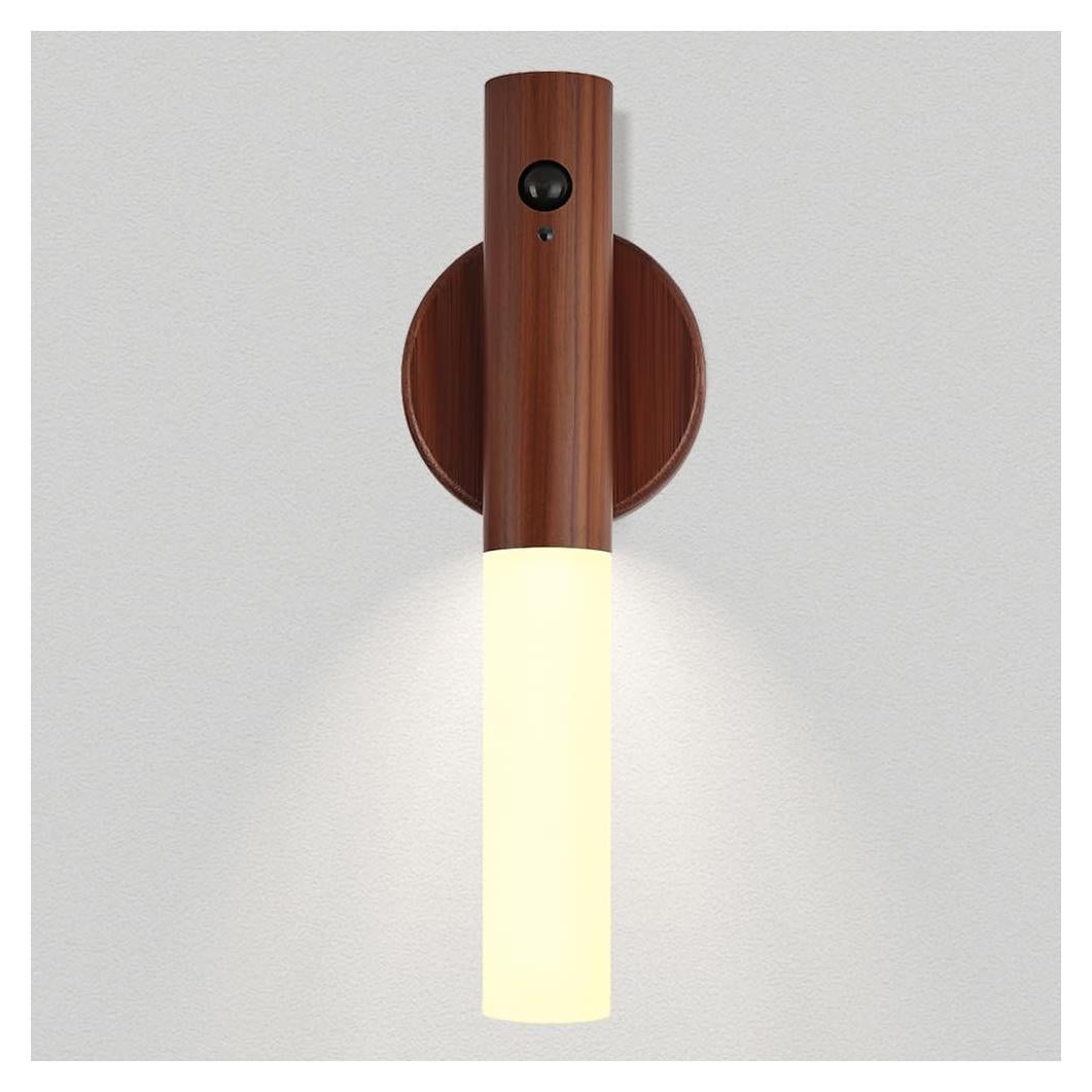 Luz Nocturna LED LANDGOO Madera de Nogal con Sensor 180mm