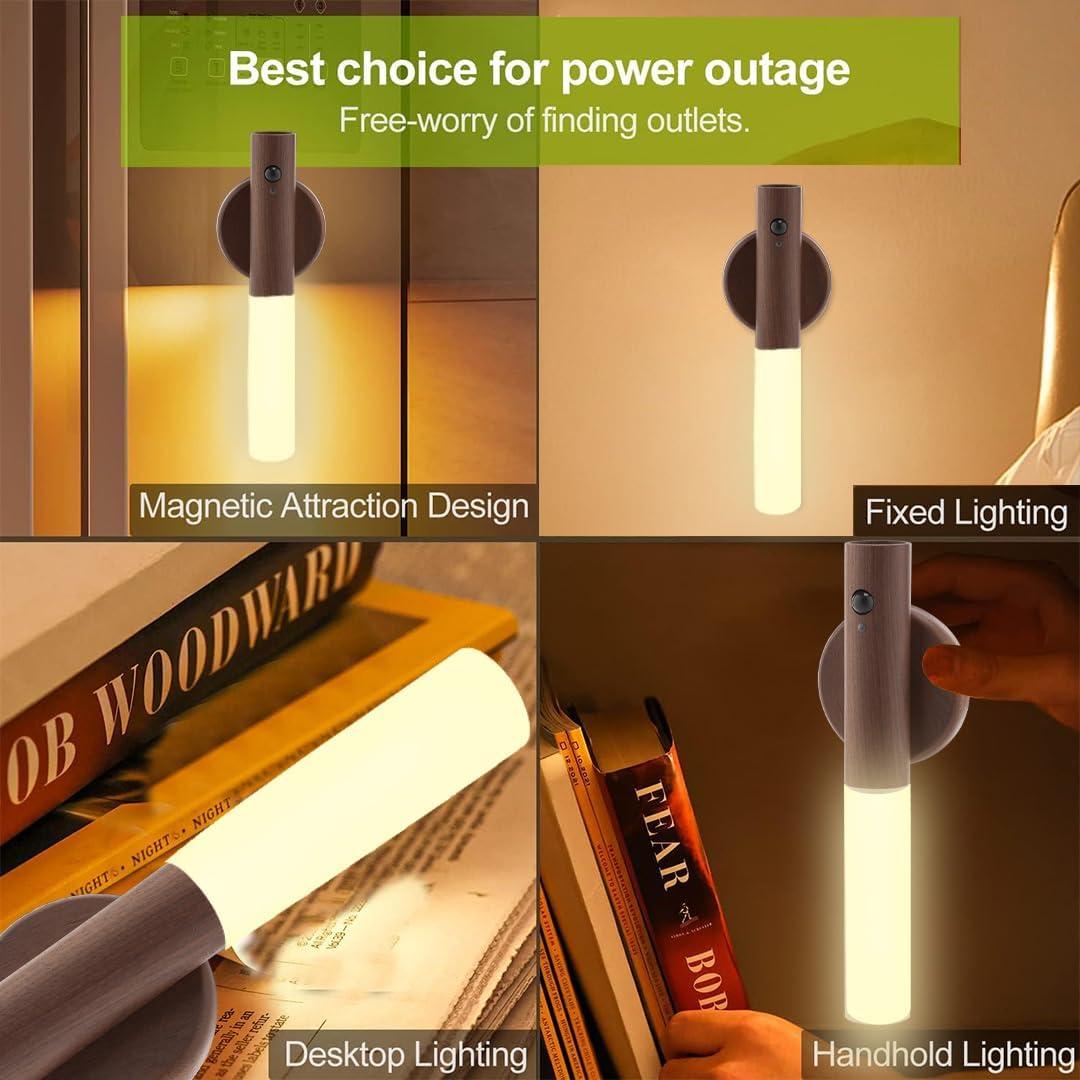 Luz Nocturna LED LANDGOO Madera de Nogal con Sensor 180mm