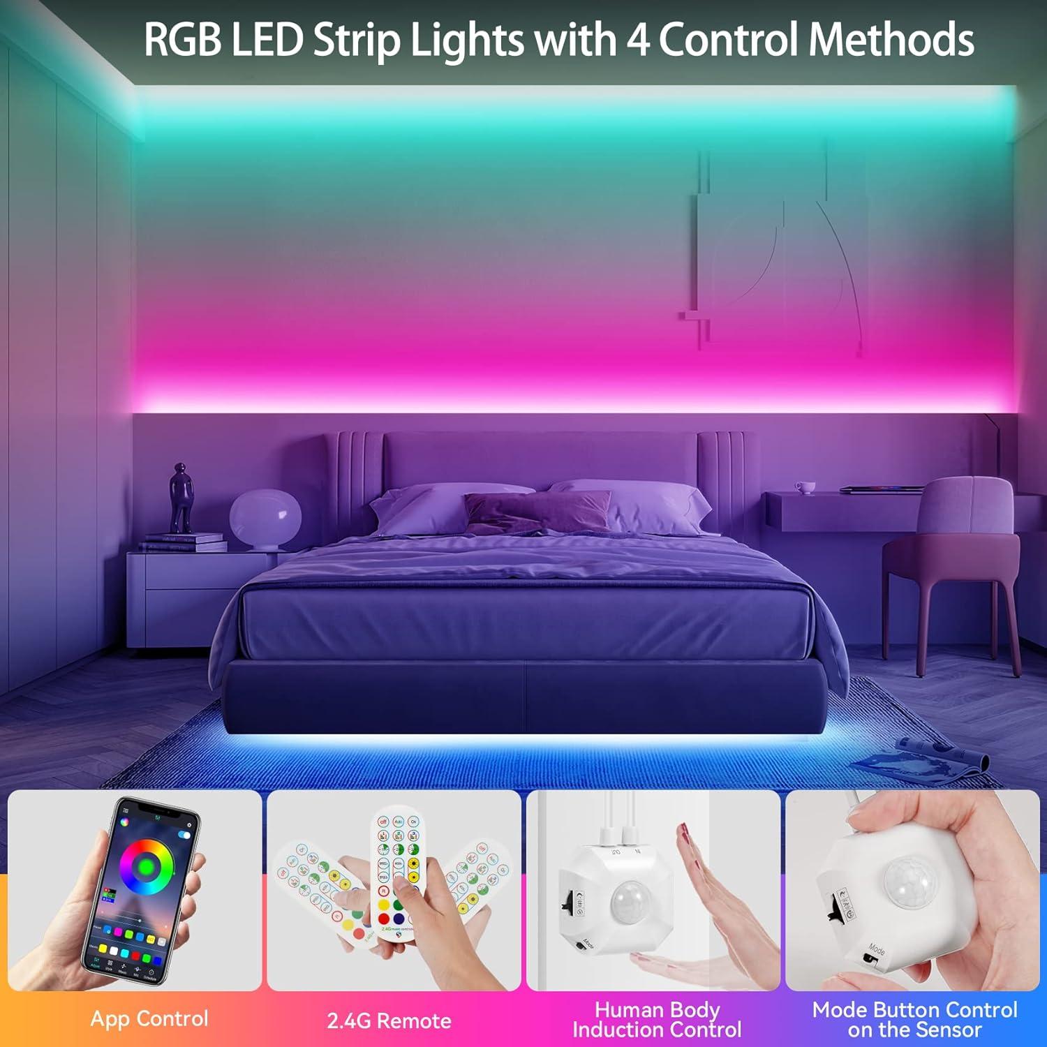Tira LED RGB HOUHUI 2.99m con Sensor de Movimiento y Control App