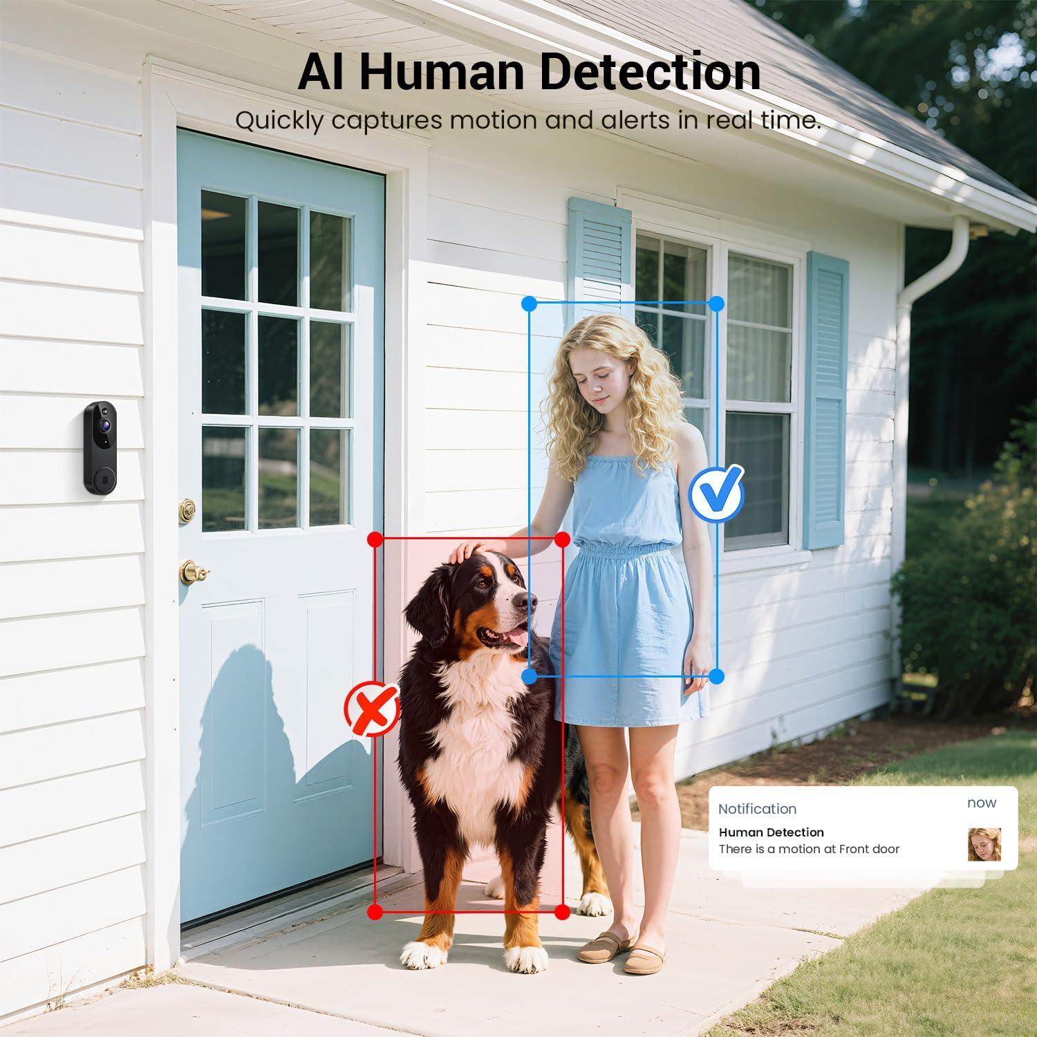 Cámara de Timbre de Video Inalámbrica LinkSear M20-V2 720p