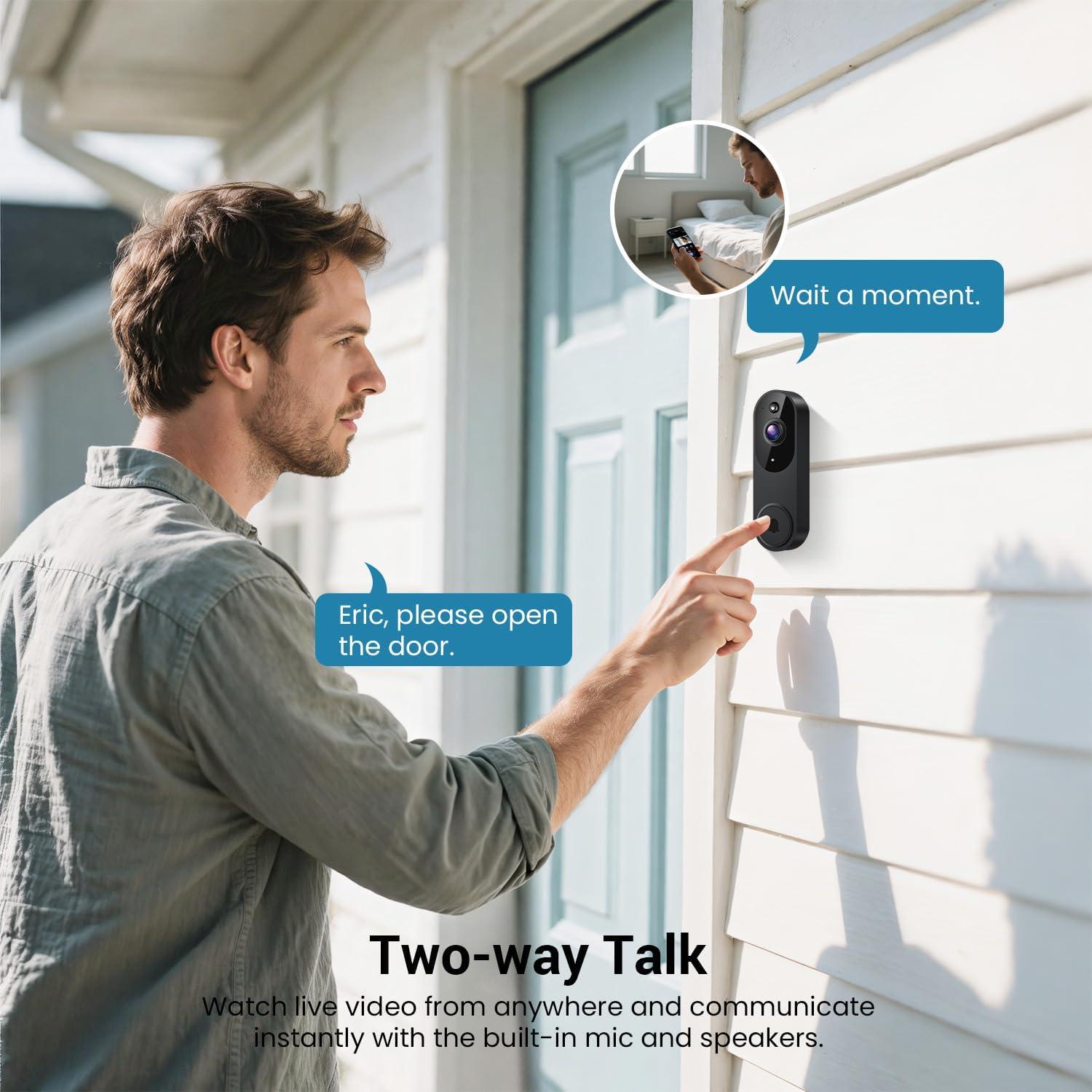 Cámara de Timbre de Video Inalámbrica LinkSear M20-V2 720p