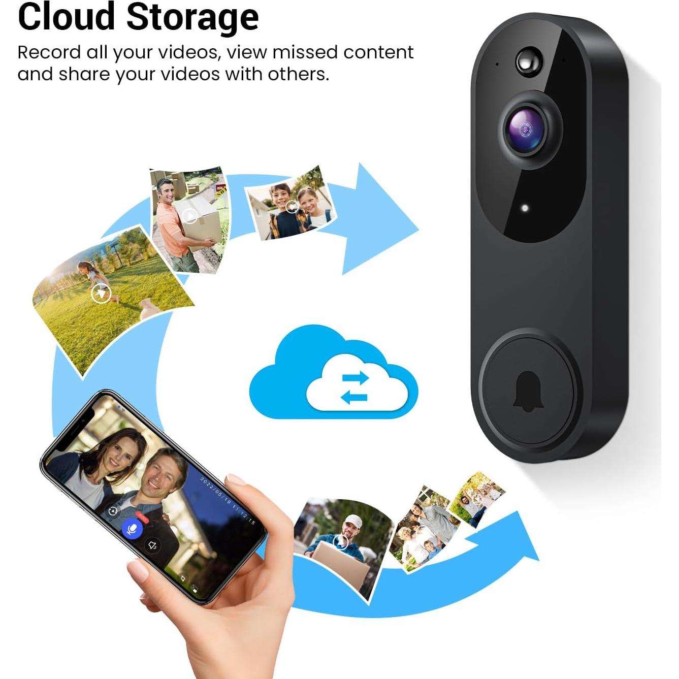 Cámara de Timbre de Video Inalámbrica LinkSear M20-V2 720p