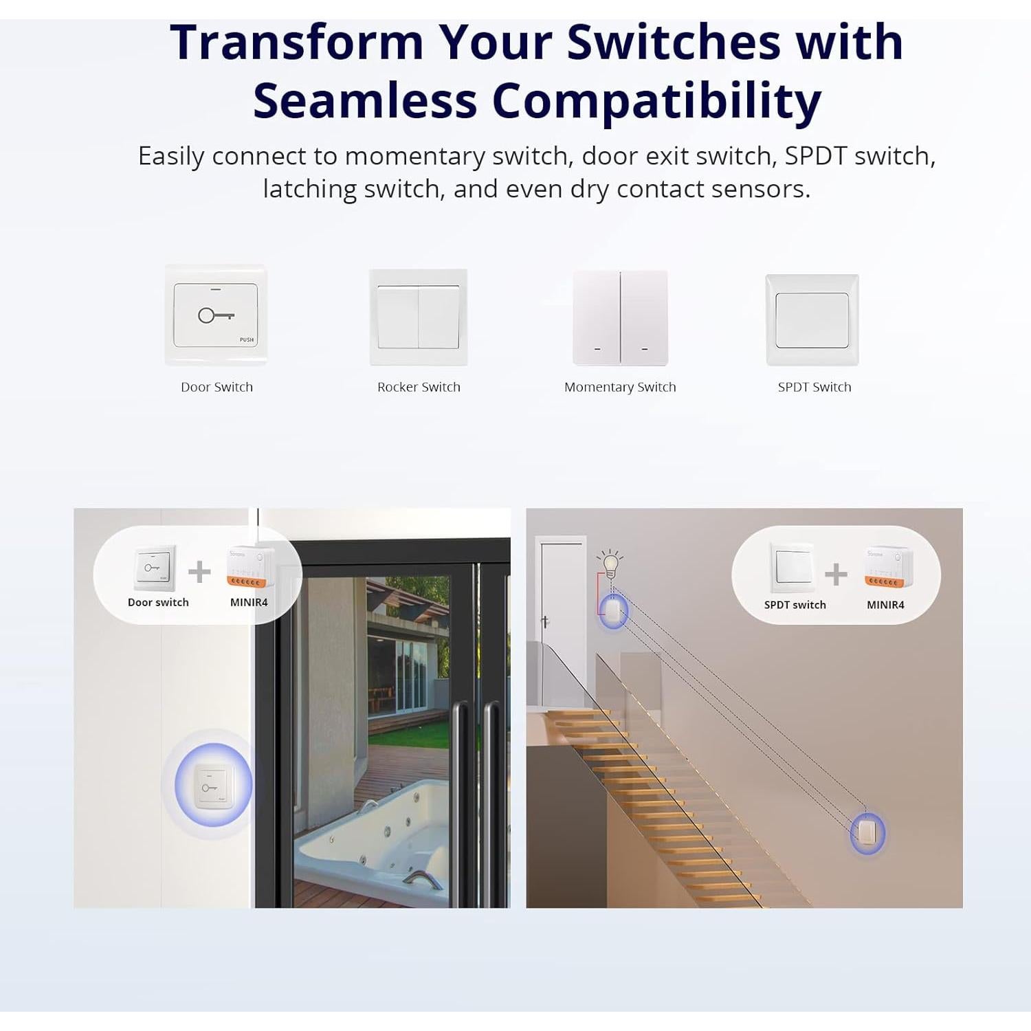 Interruptor Inalámbrico WiFi SONOFF MINIR4 10A - Paquete de 4