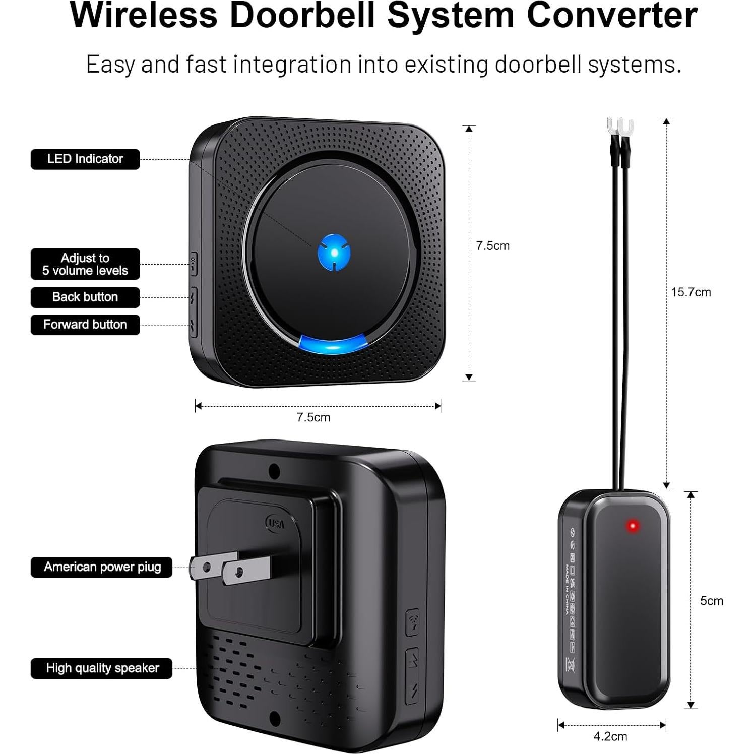 Extensor de Timbre Inalámbrico BESIMLIVE para Video Blink