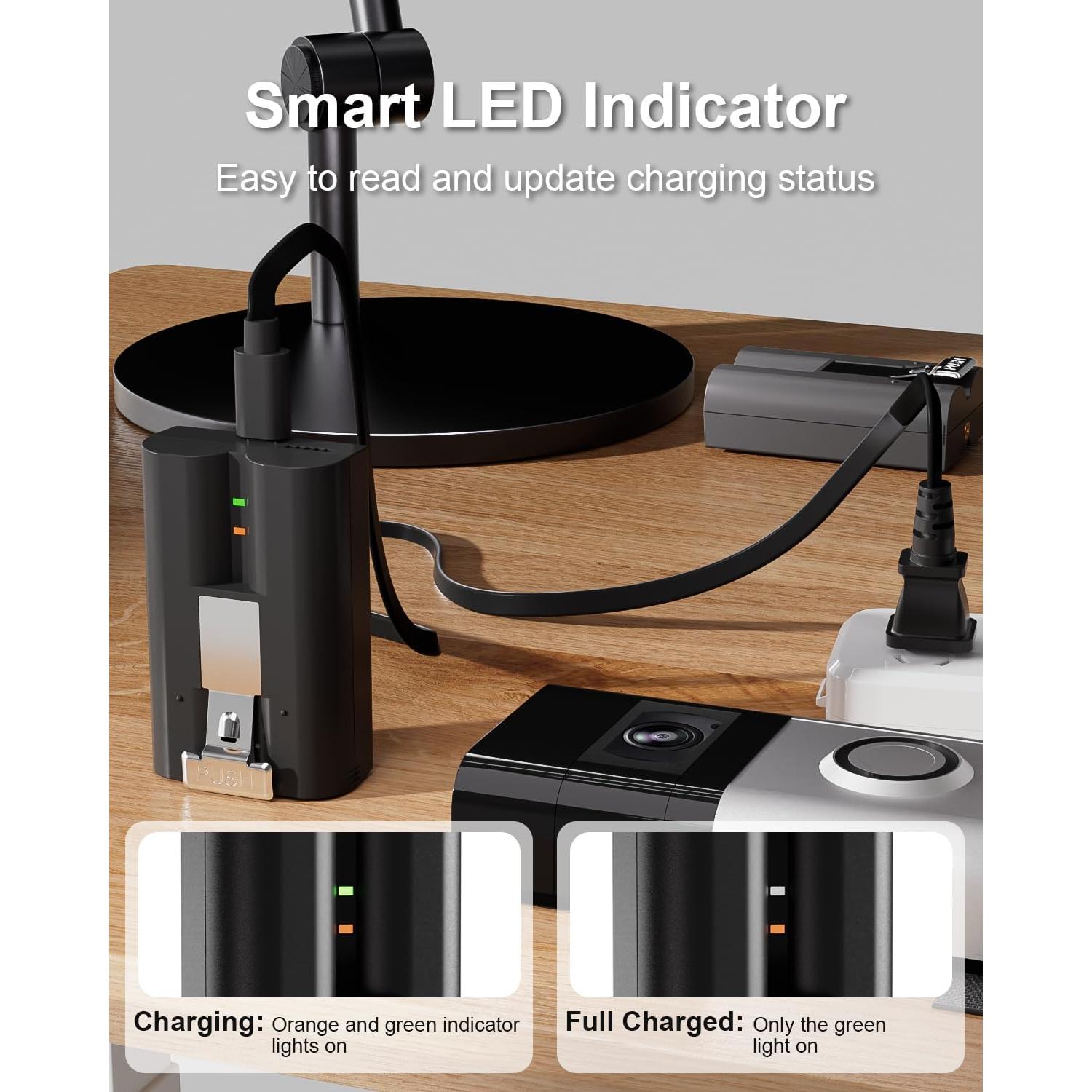 Paquete de 2 Baterías Ring 6040mAh + Cargador Doble USB