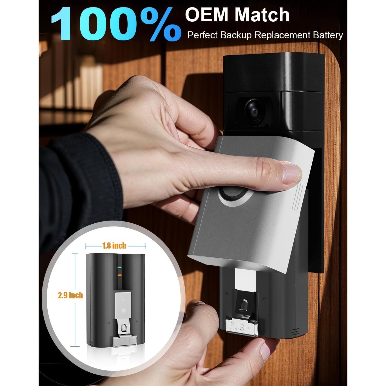 Paquete de 2 Baterías Ring 6040mAh + Cargador Doble USB