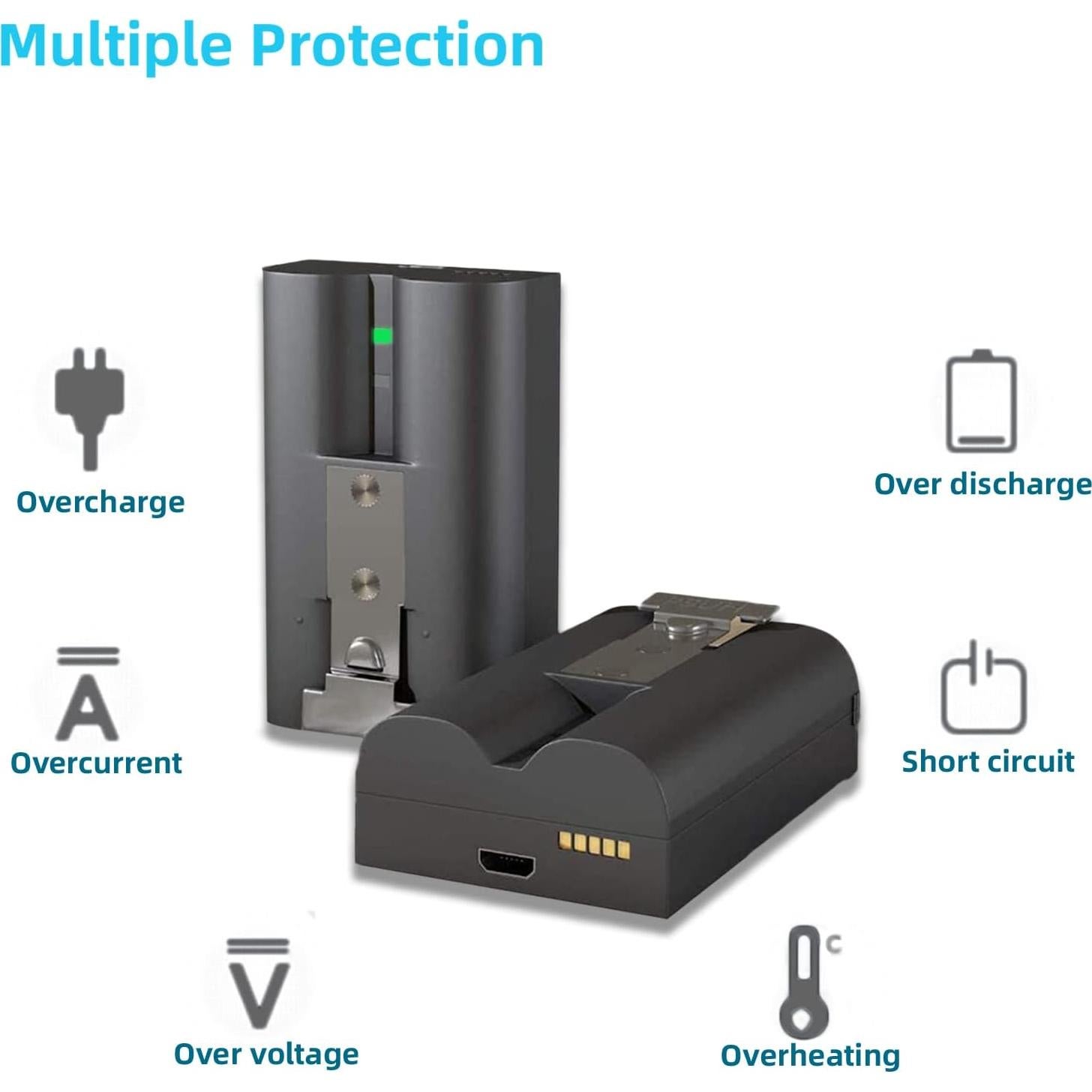 Paquete 2 Baterías Reemplazo 6040mAh Carga para Ring 2/3/4