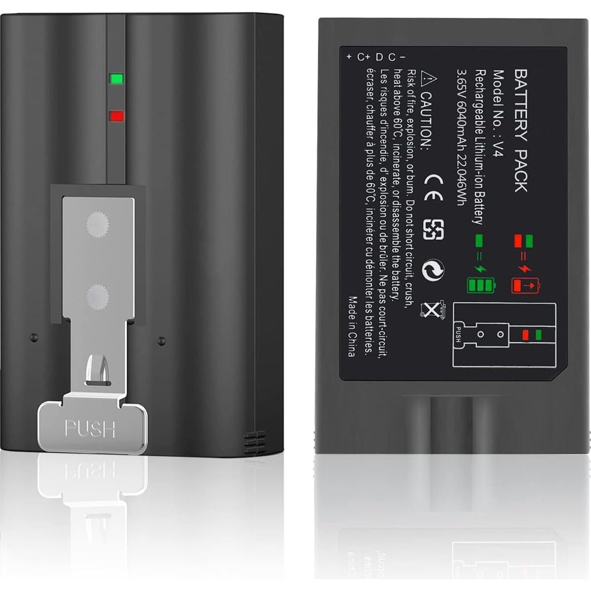 Paquete 2 Baterías Reemplazo 6040mAh Carga para Ring 2/3/4