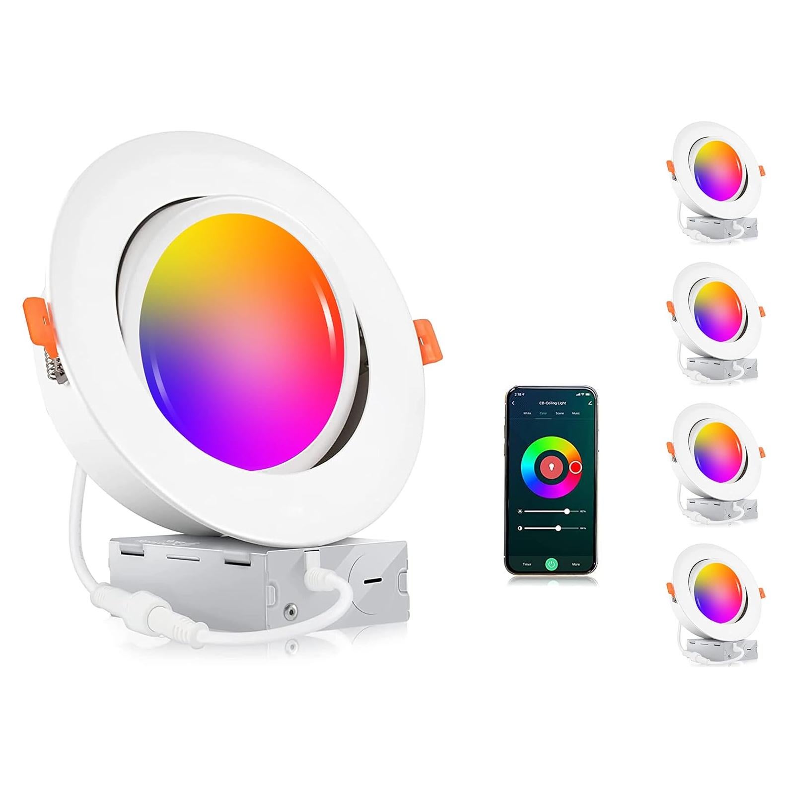 Luz LED Empotrada Inteligente CLOUDY BAY 15 cm 4 Pack RGB