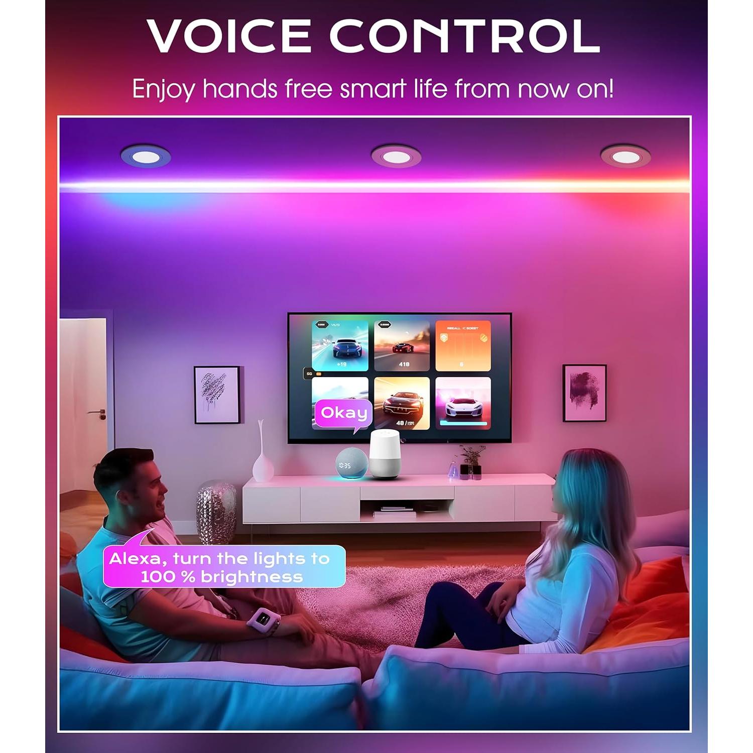 Luz LED Empotrada Inteligente CLOUDY BAY 15 cm 4 Pack RGB