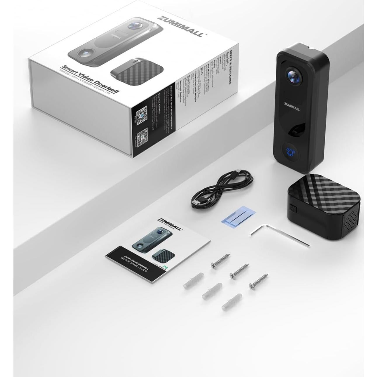 Cámara de Timbre Inalámbrica ZUMIMALL P8 2K con Audio Bidireccional