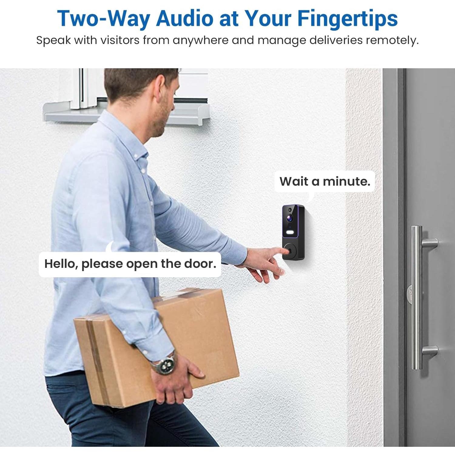 Cámara de Timbre de Video Inalámbrica ClipBlur P80 1080p