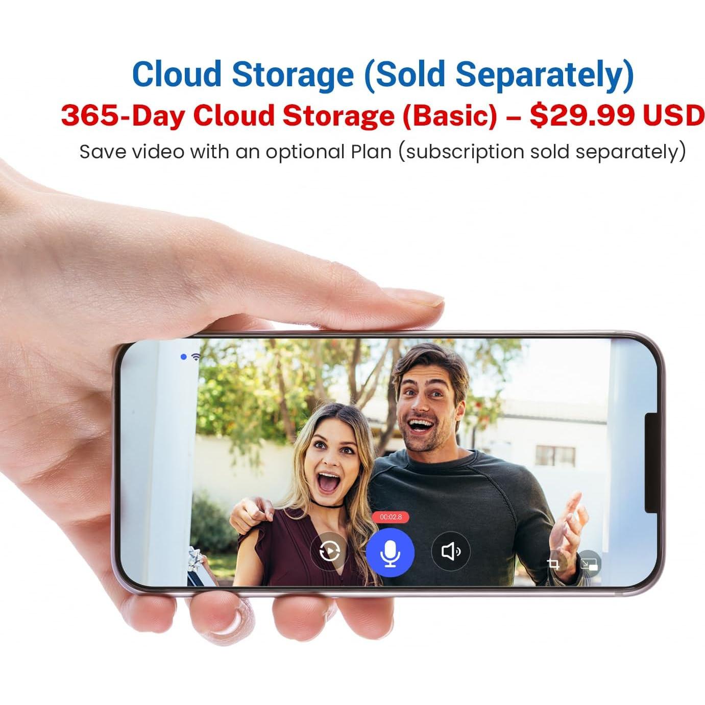 Cámara de Timbre de Video Inalámbrica ClipBlur P80 1080p