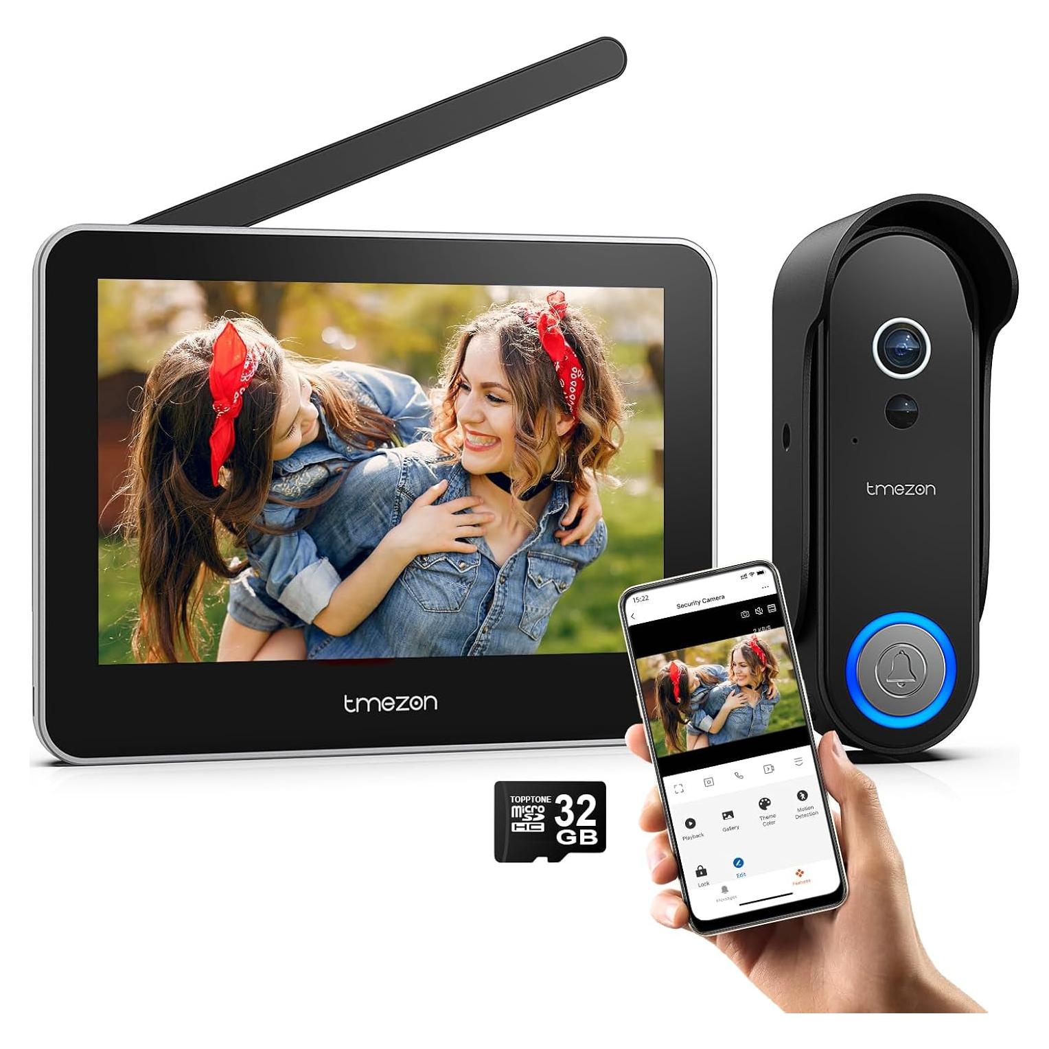 Timbre de Video Inalámbrico TMEZON 1080P con Monitor 7"