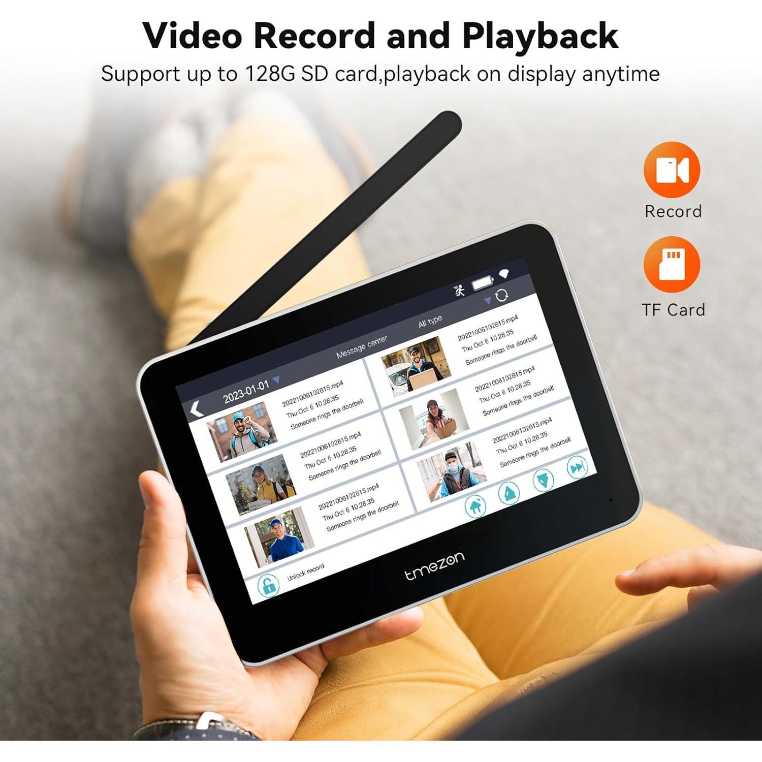 Timbre de Video Inalámbrico TMEZON 1080P con Monitor 7"