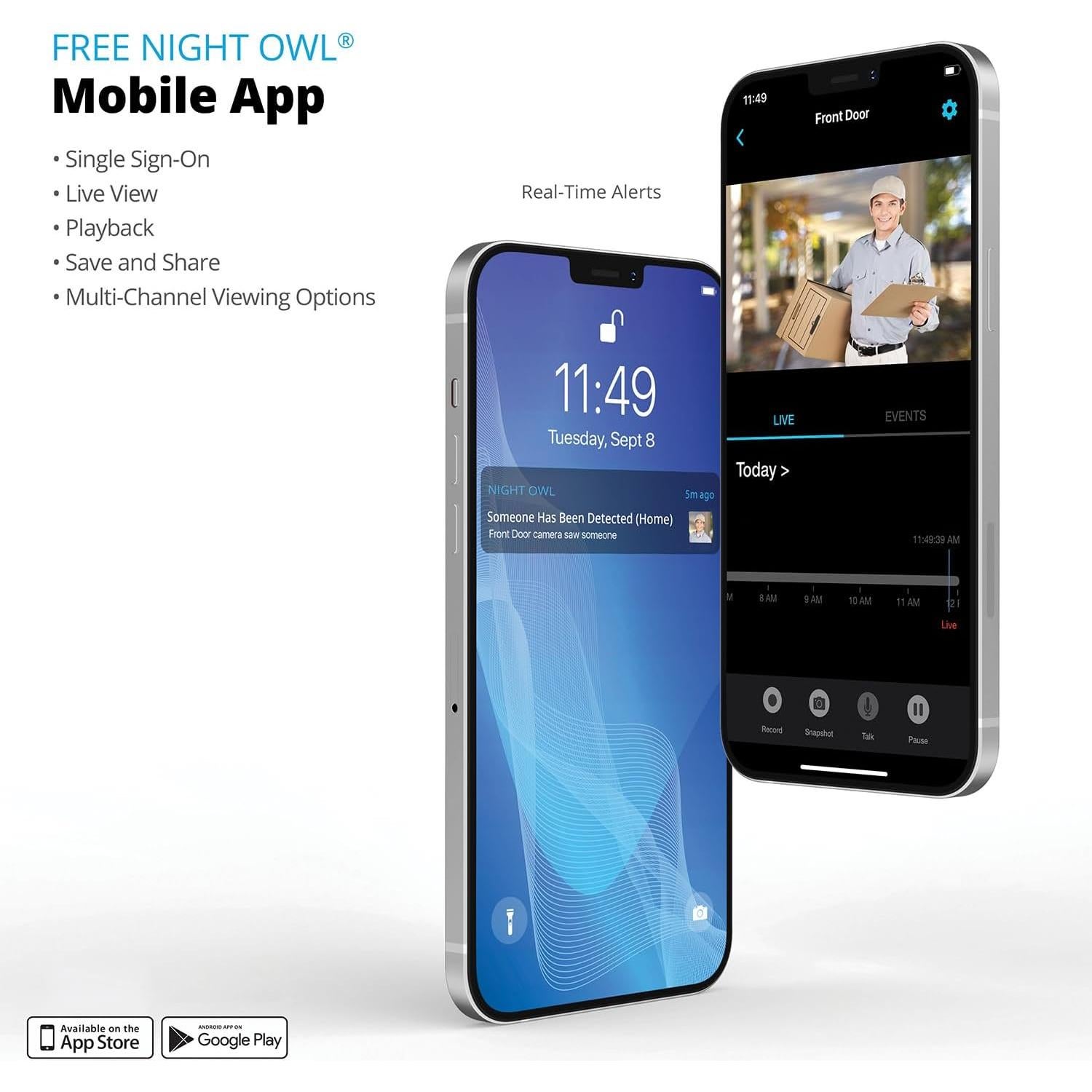 Timbre de Video 1080p Night Owl con Montaje Plano