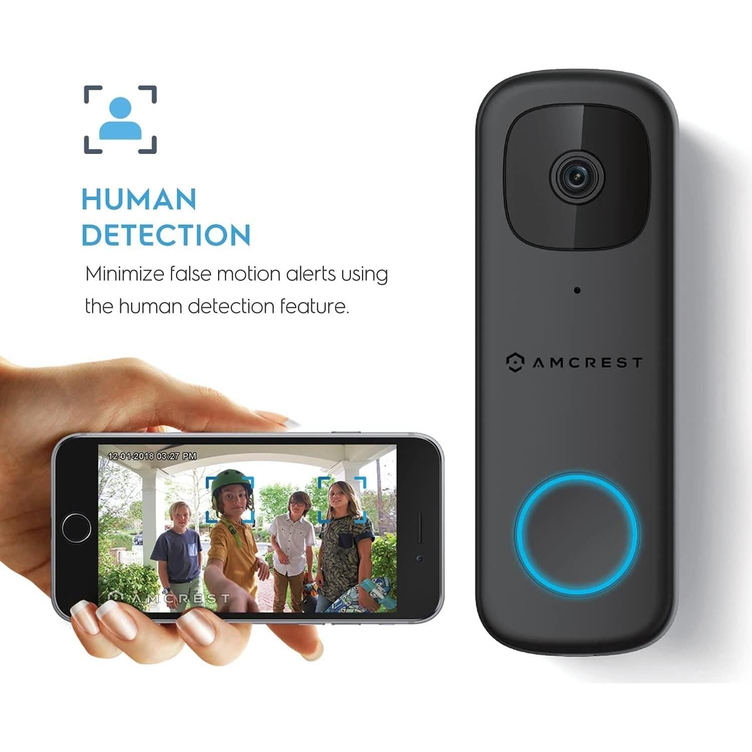 Cámara Timbre Video Amcrest AD410 4MP WiFi Detección AI IP65