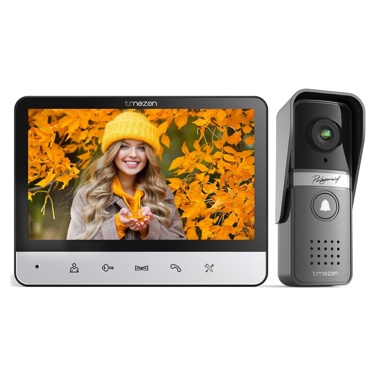 TMEZON Timbre de Video 7" HD con Monitor y Cámara IP67