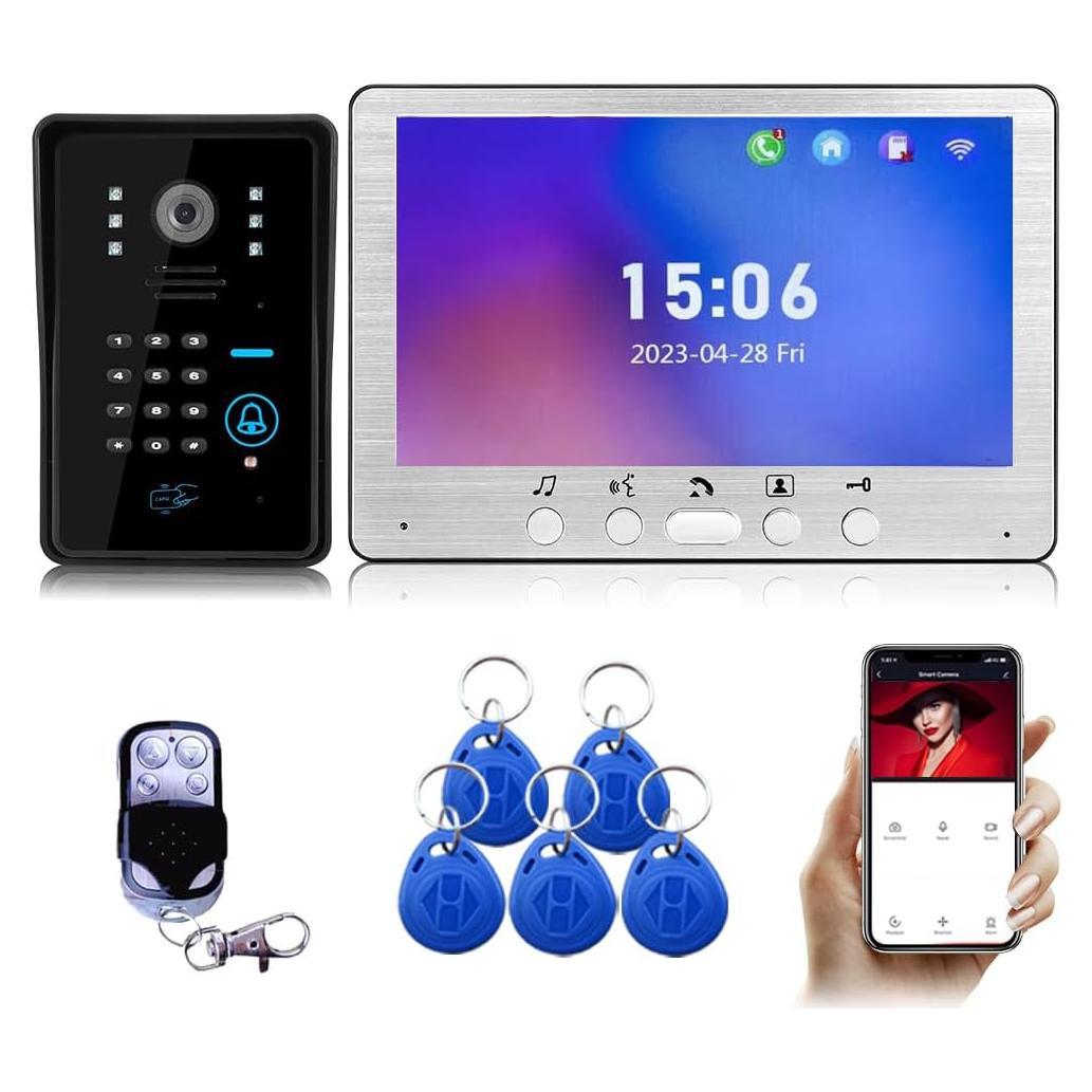 Sistema de intercomunicador de video Genérico 7" 1080p con timbre