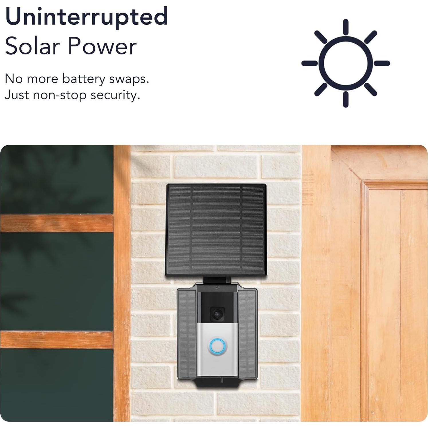 Cargador Solar Wasserstein 2.5W para Timbres Ring y Wyze