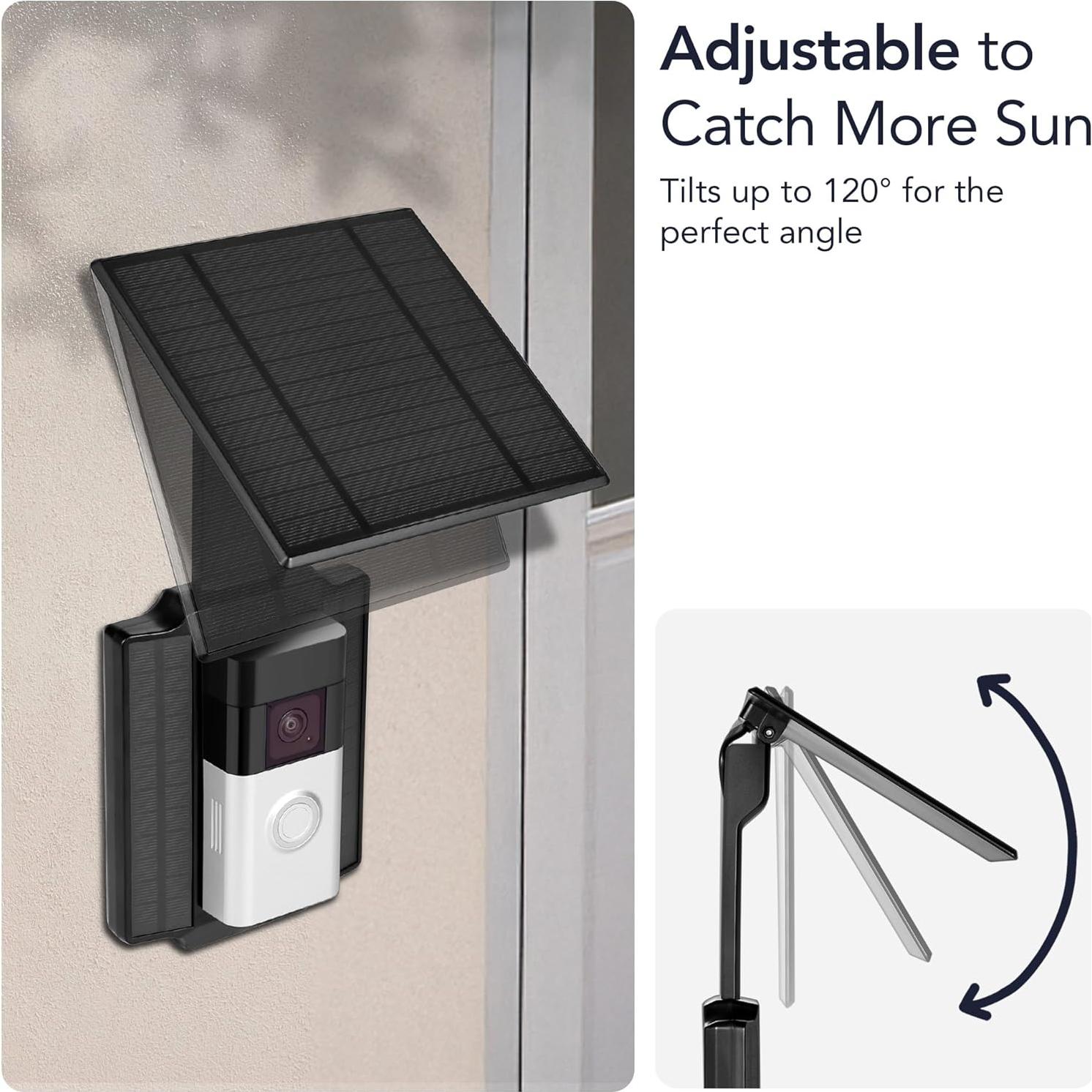 Cargador Solar Wasserstein 2.5W para Timbres Ring y Wyze