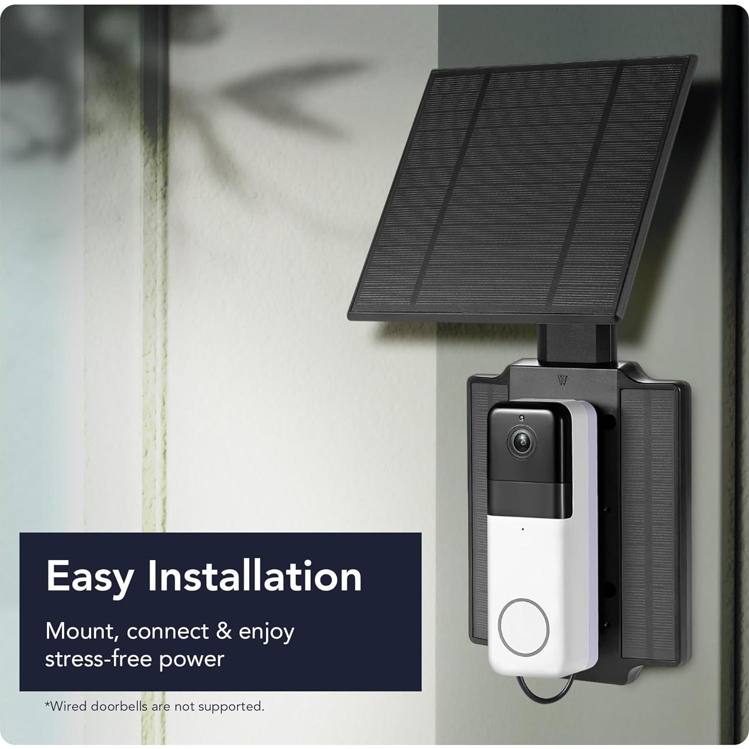 Cargador Solar Wasserstein 2.5W para Timbres Ring y Wyze