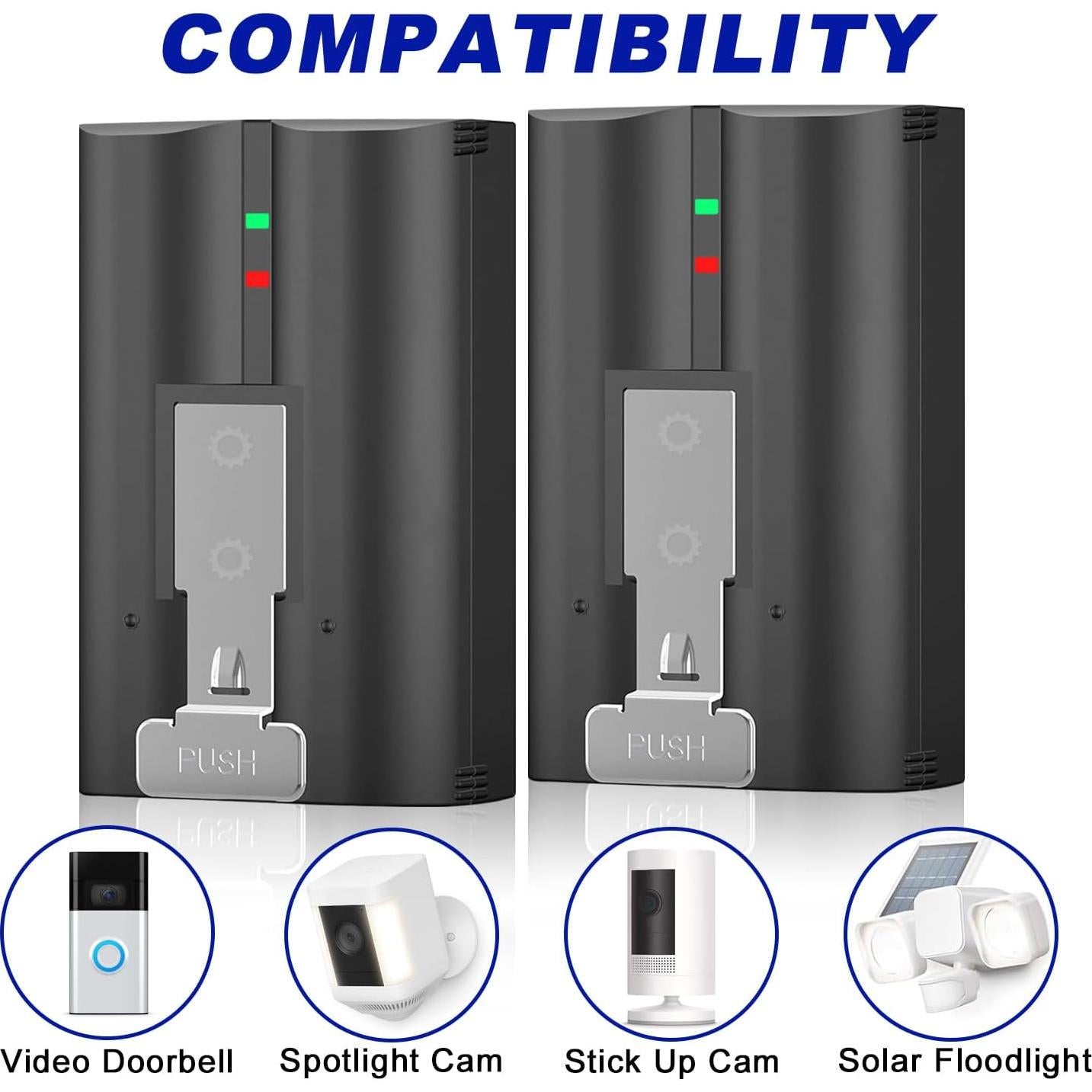 Batería de Reemplazo Li-ion 6040mAh para Timbre Ring 2/3/4 - Paquete de 2