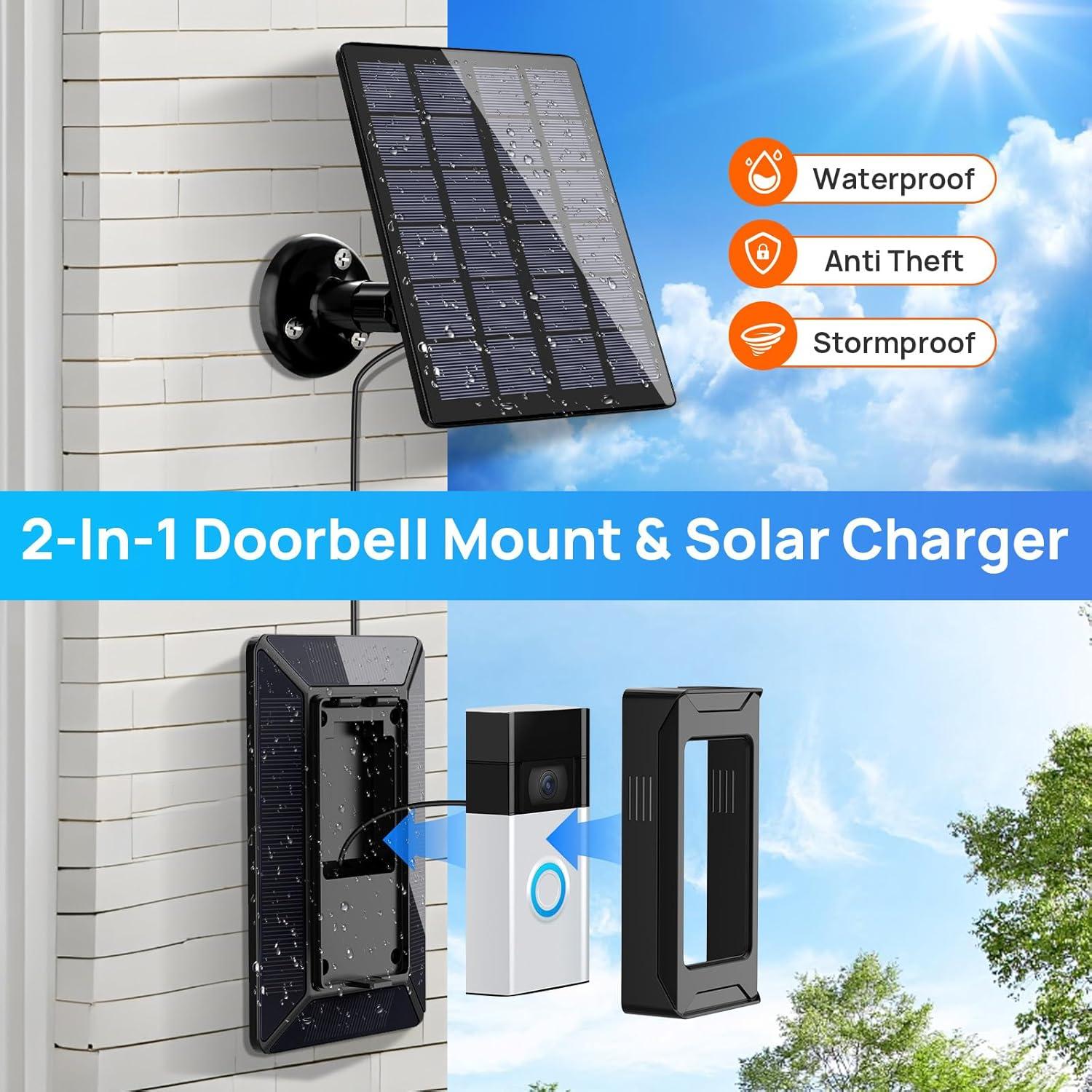 Cargador Solar 6W para Timbre Ring - TagRecove, 2-en-1