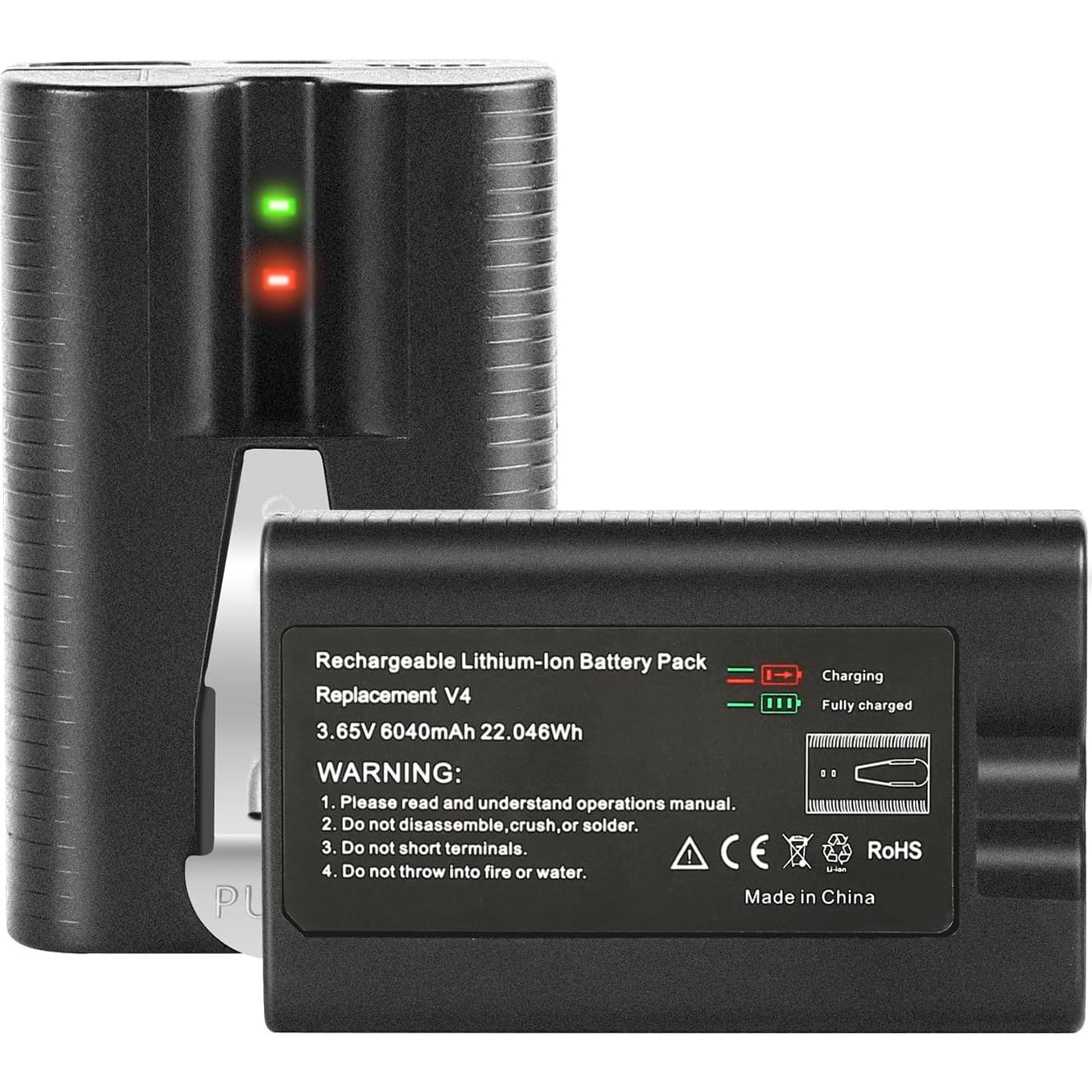 2 Baterías Recargables Litio-Ion QuasuHaven 6040mAh para Ring