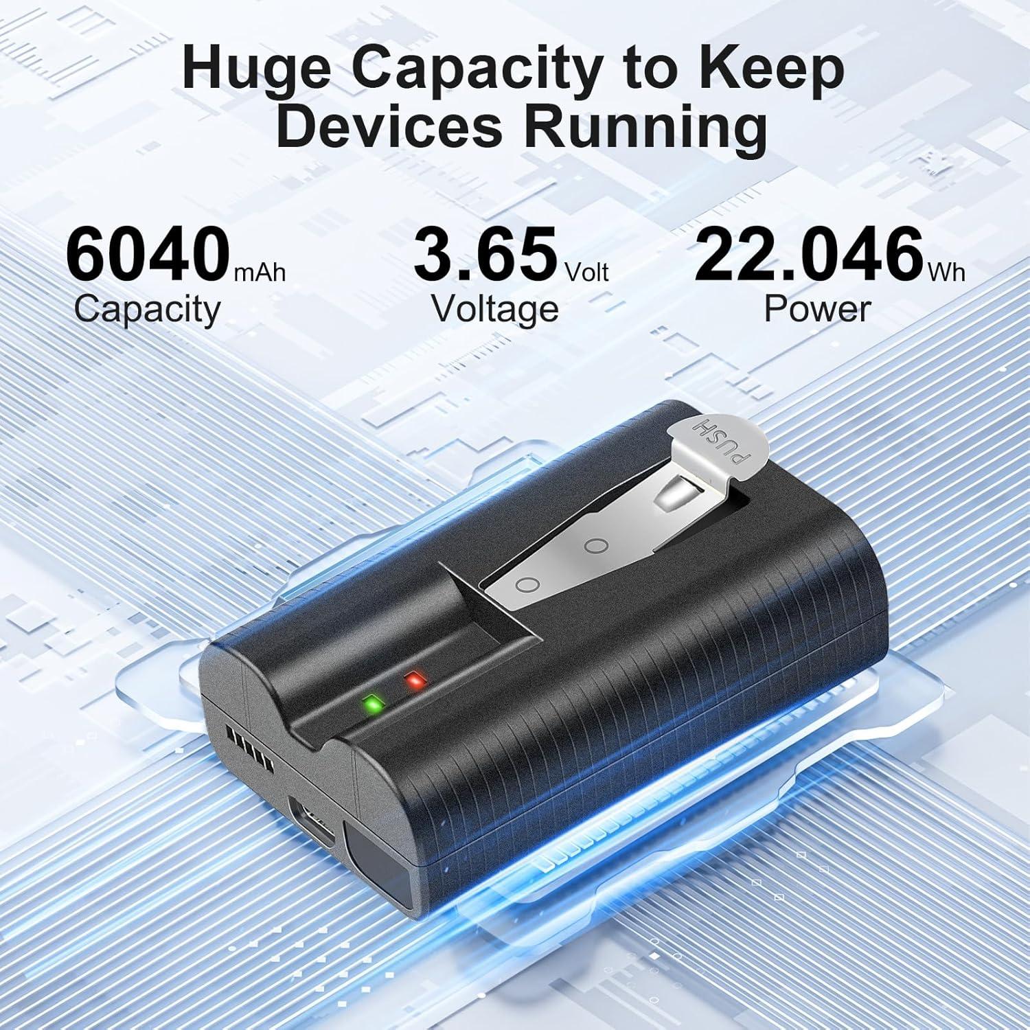 2 Baterías Recargables Litio-Ion QuasuHaven 6040mAh para Ring