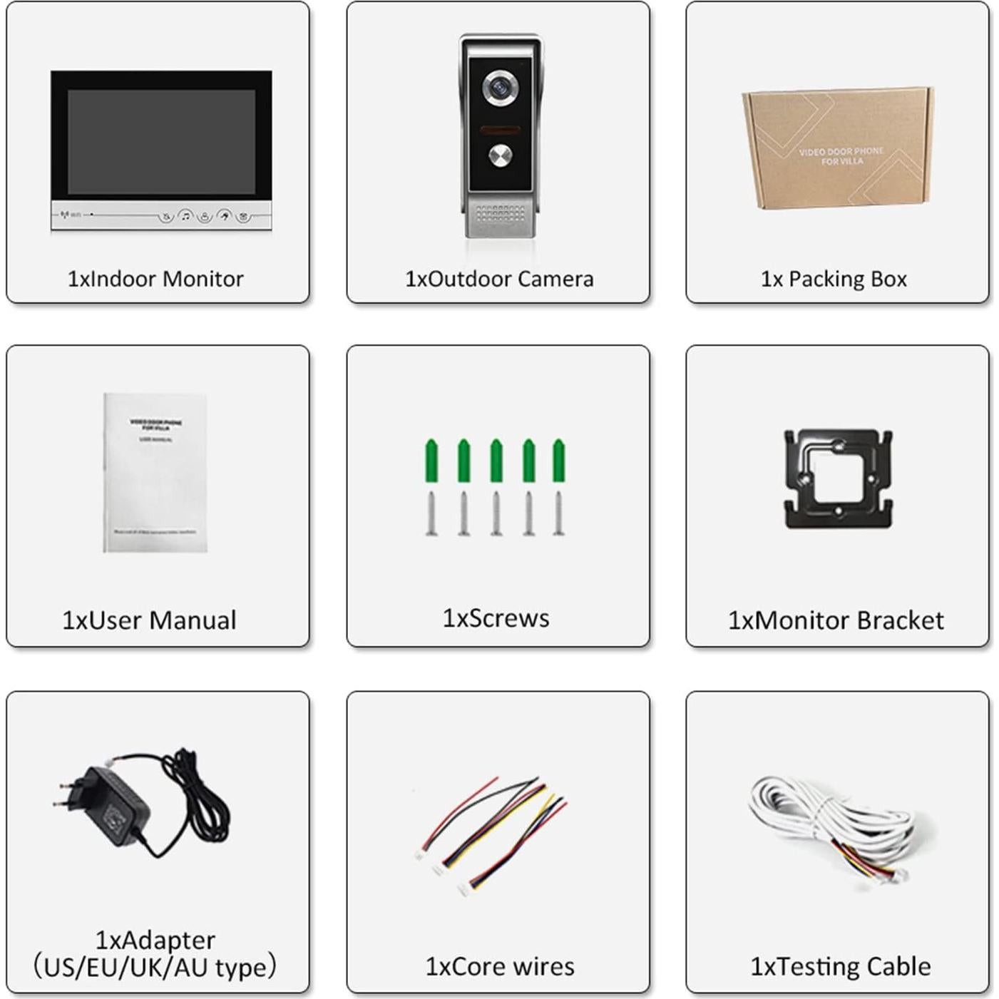 Intercomunicador de Video por Cable WOLILIWO 9" HD con Cámara