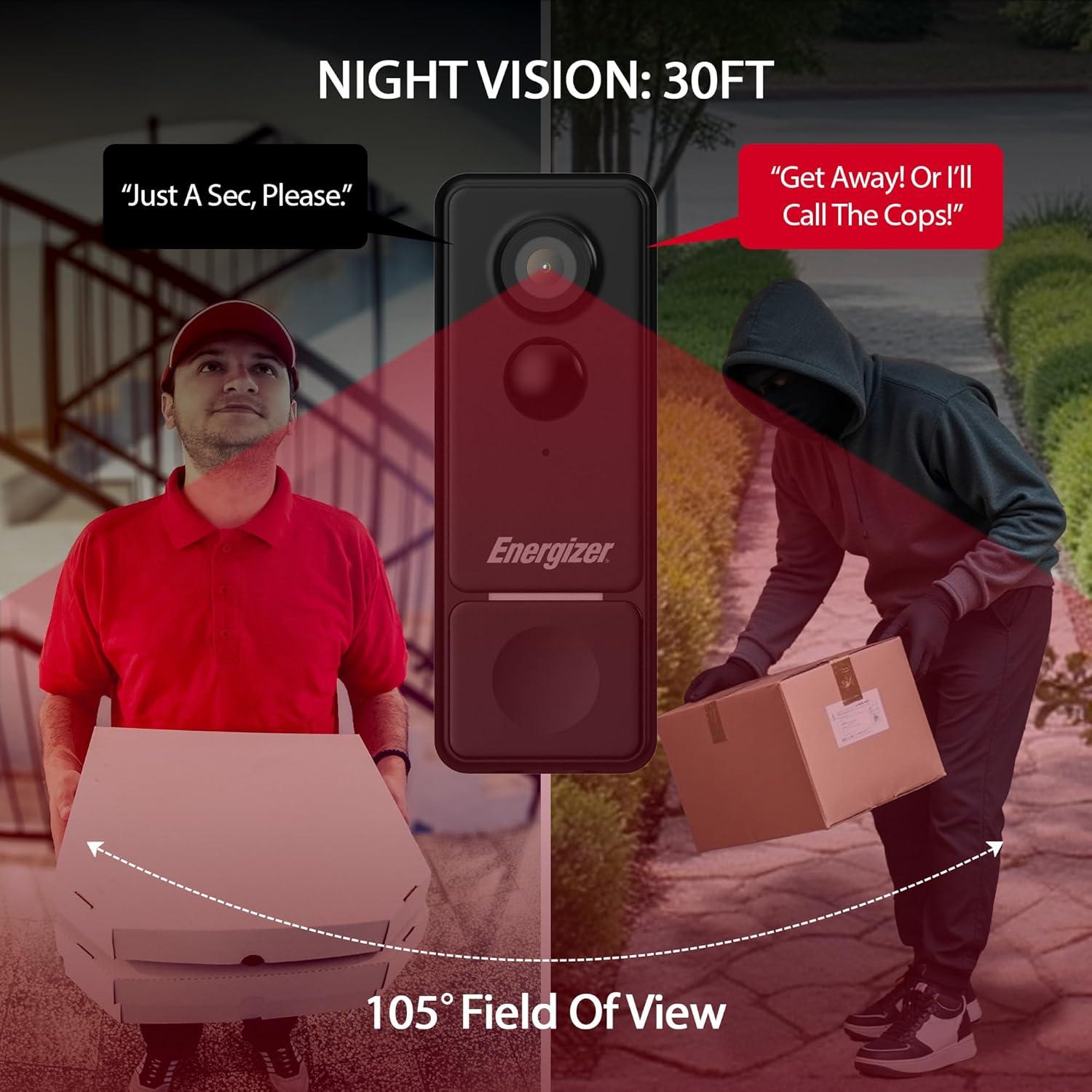 Timbre Inteligente Energizer 2K con Chime y Visión Nocturna