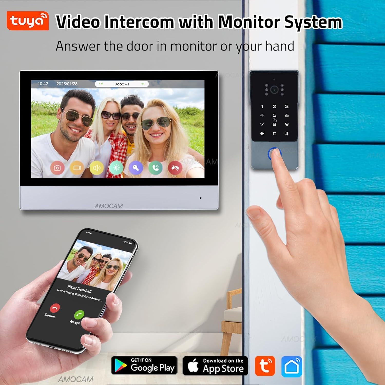 Intercomunicador de Video AMOCAM 7" 1080P WiFi 2 Hilos