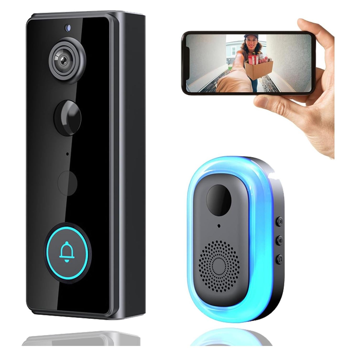 Timbre de Video Inalámbrico PGST M29W 2K HD con Audio Bidireccional