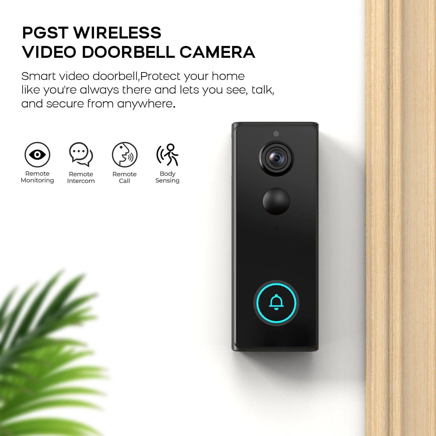 Timbre de Video Inalámbrico PGST M29W 2K HD con Audio Bidireccional