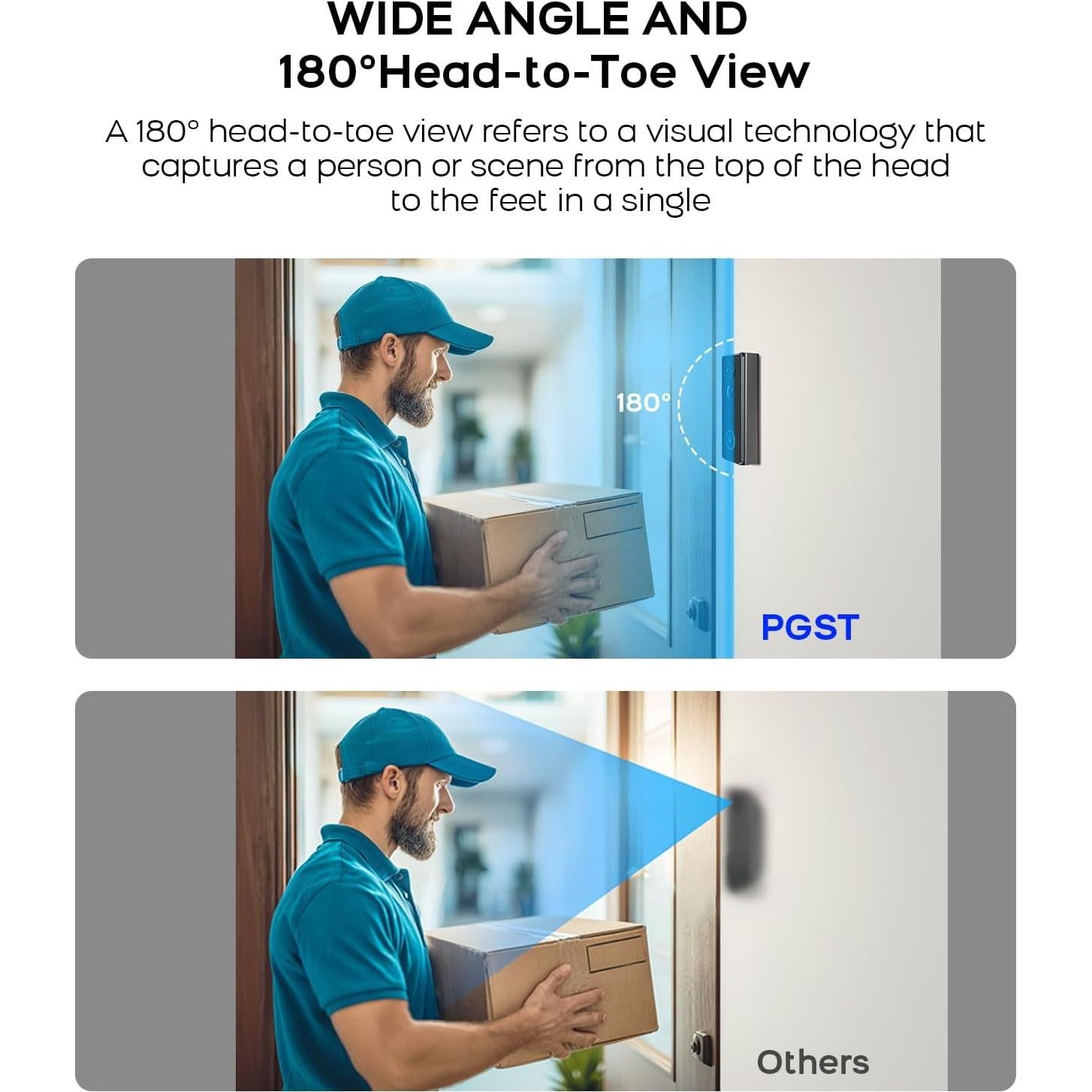 Timbre de Video Inalámbrico PGST M29W 2K HD con Audio Bidireccional