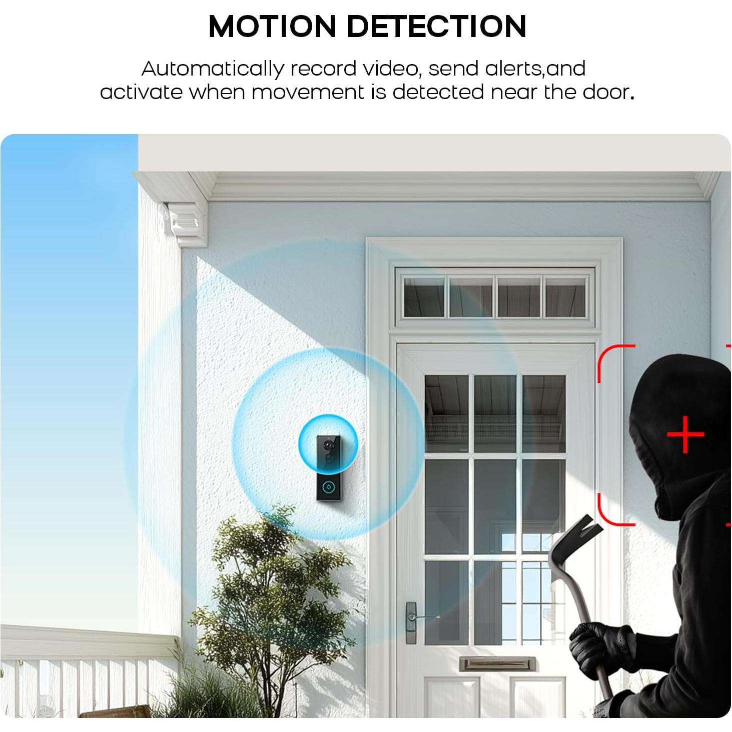 Timbre de Video Inalámbrico PGST M29W 2K HD con Audio Bidireccional