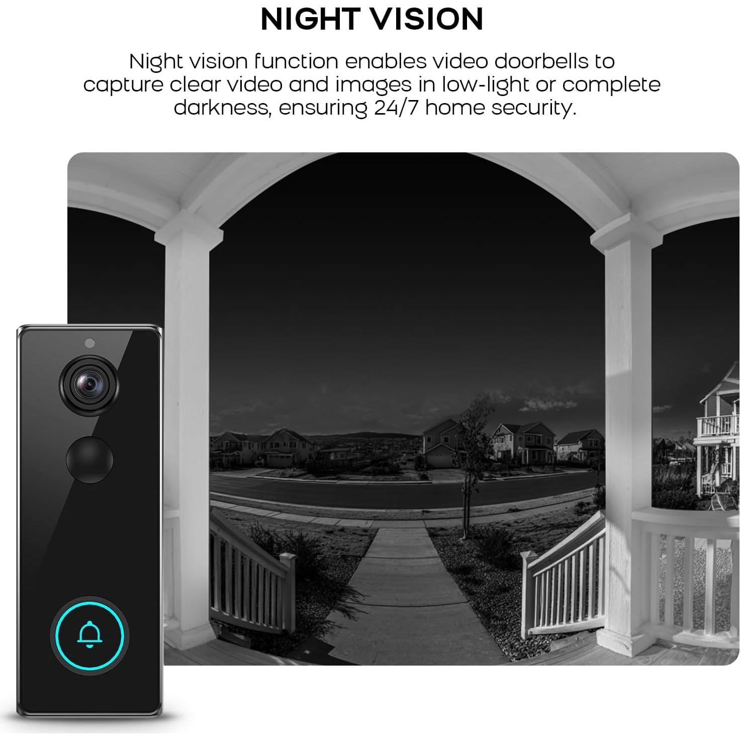 Timbre de Video Inalámbrico PGST M29W 2K HD con Audio Bidireccional