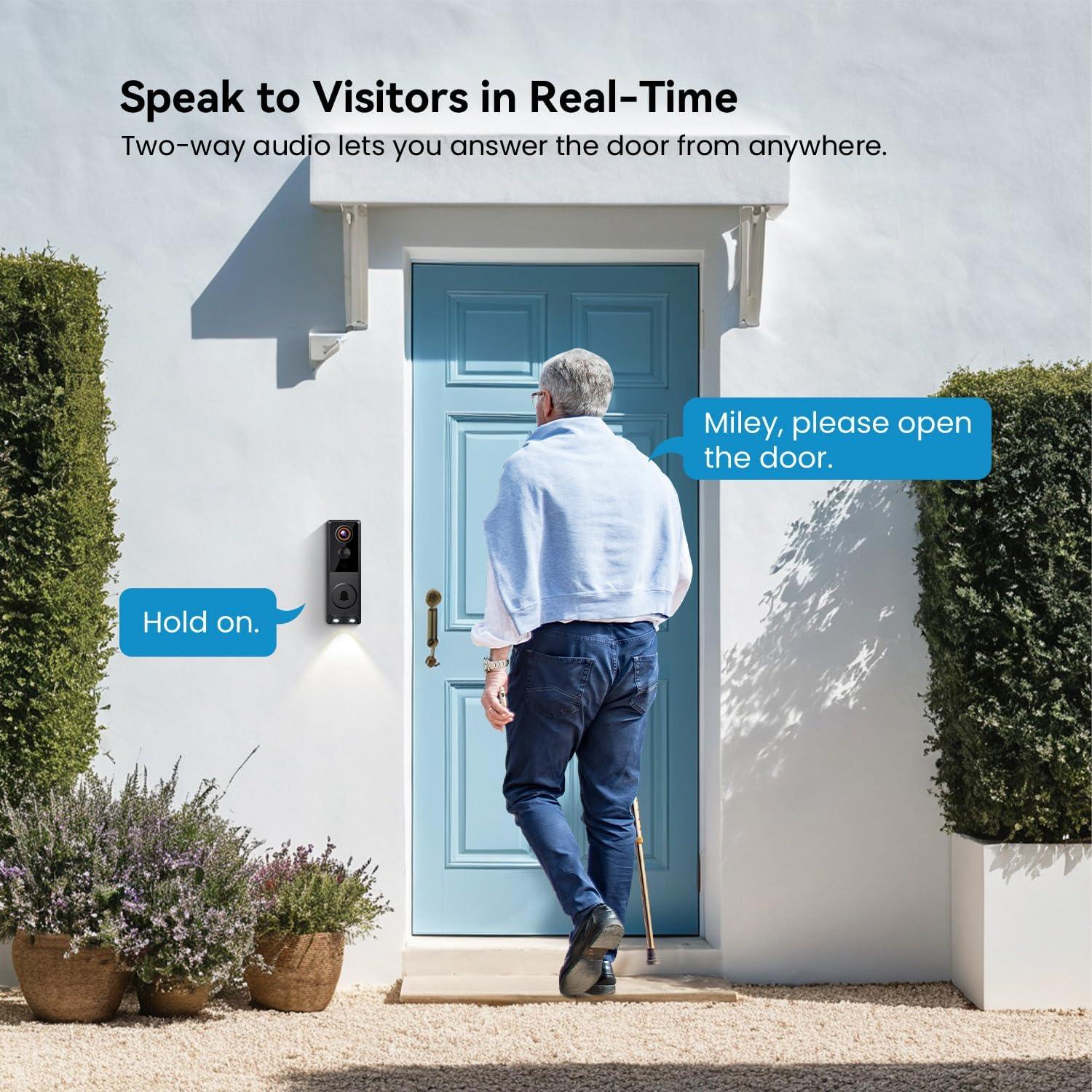 Cámara de Timbre Inalámbrico 1080p MeshSear con Visión Nocturna