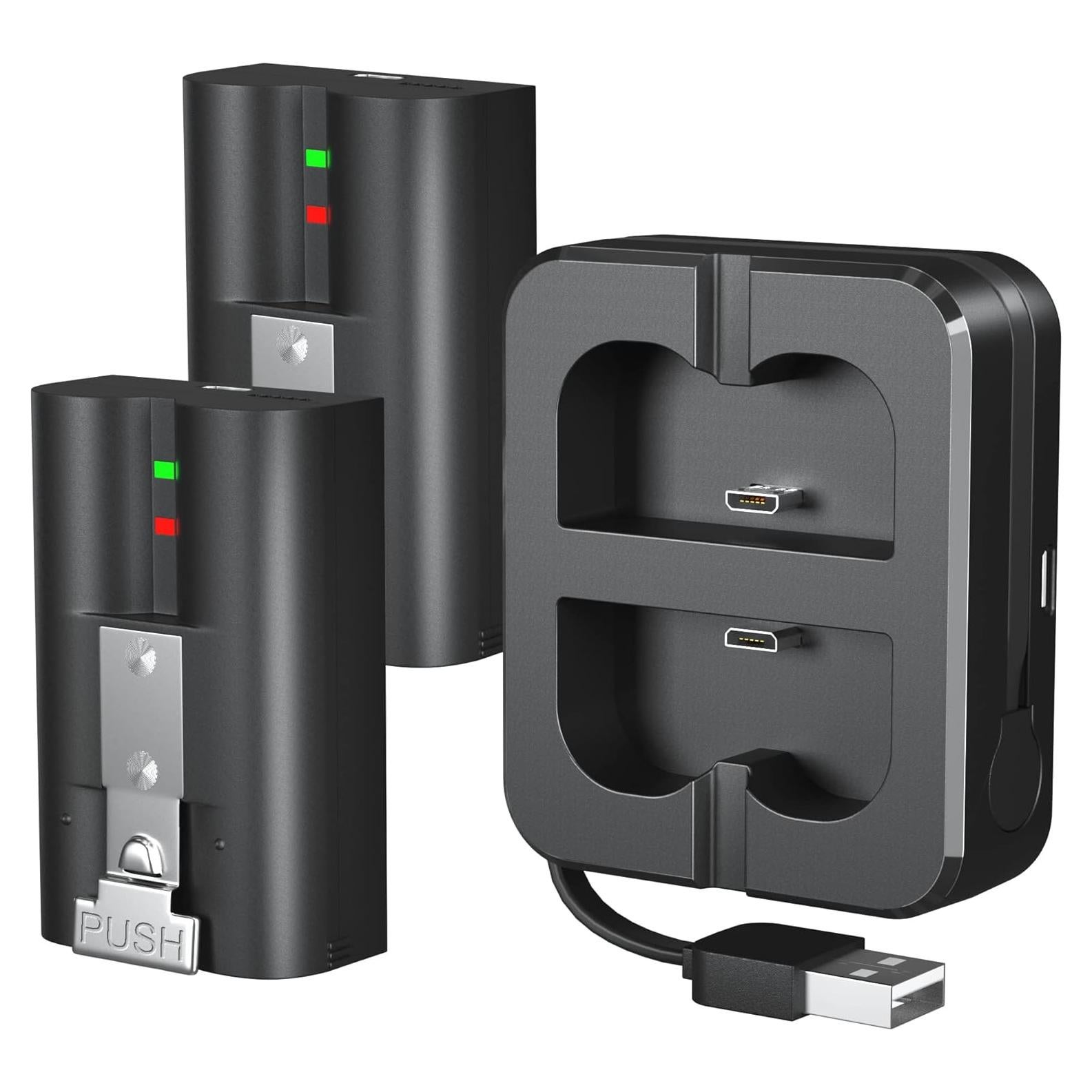 2 Baterías Recargables 6040mAh + Cargador Doble USB Ring