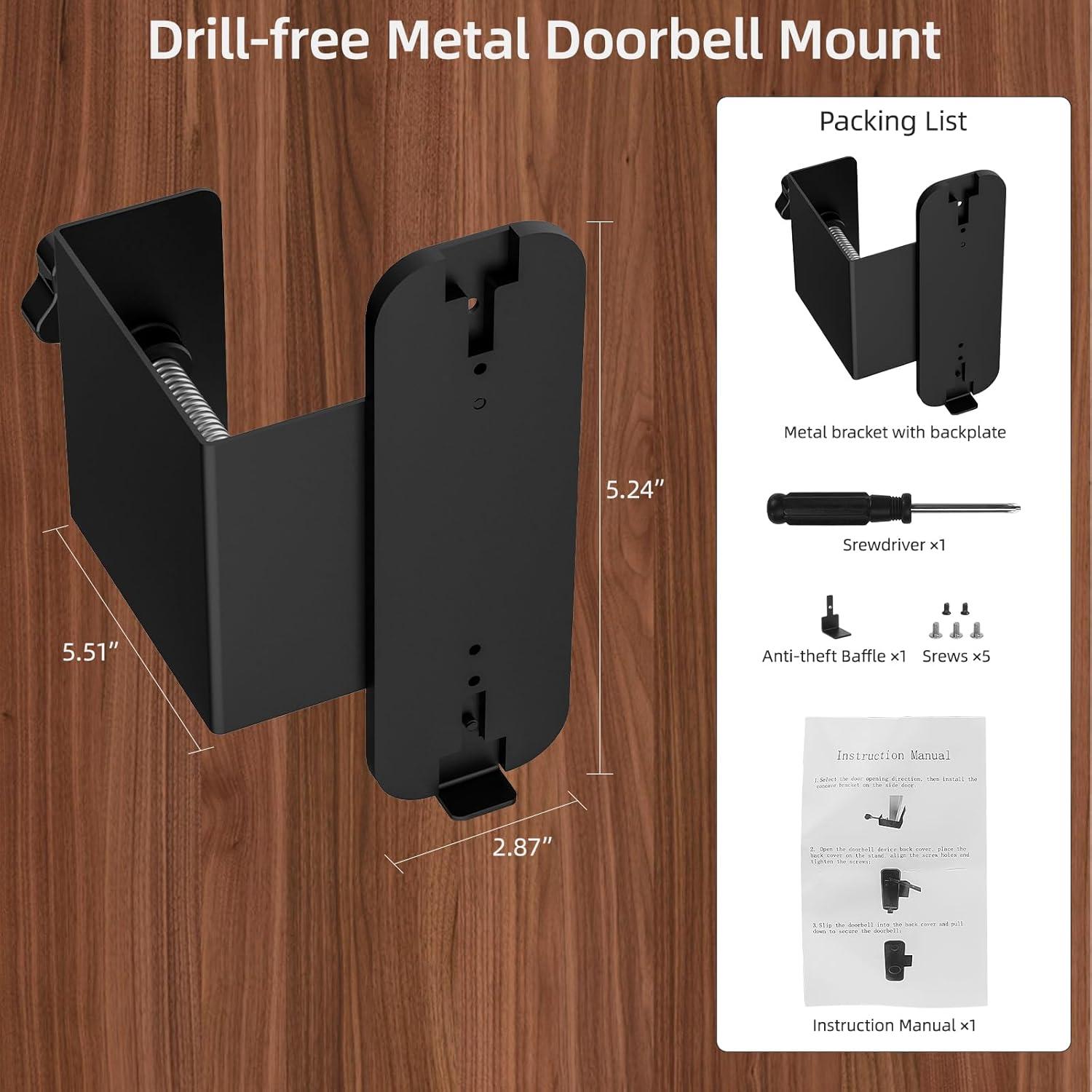 Soporte de timbre sin taladrar Blink 2025 - Antirrobo Negro