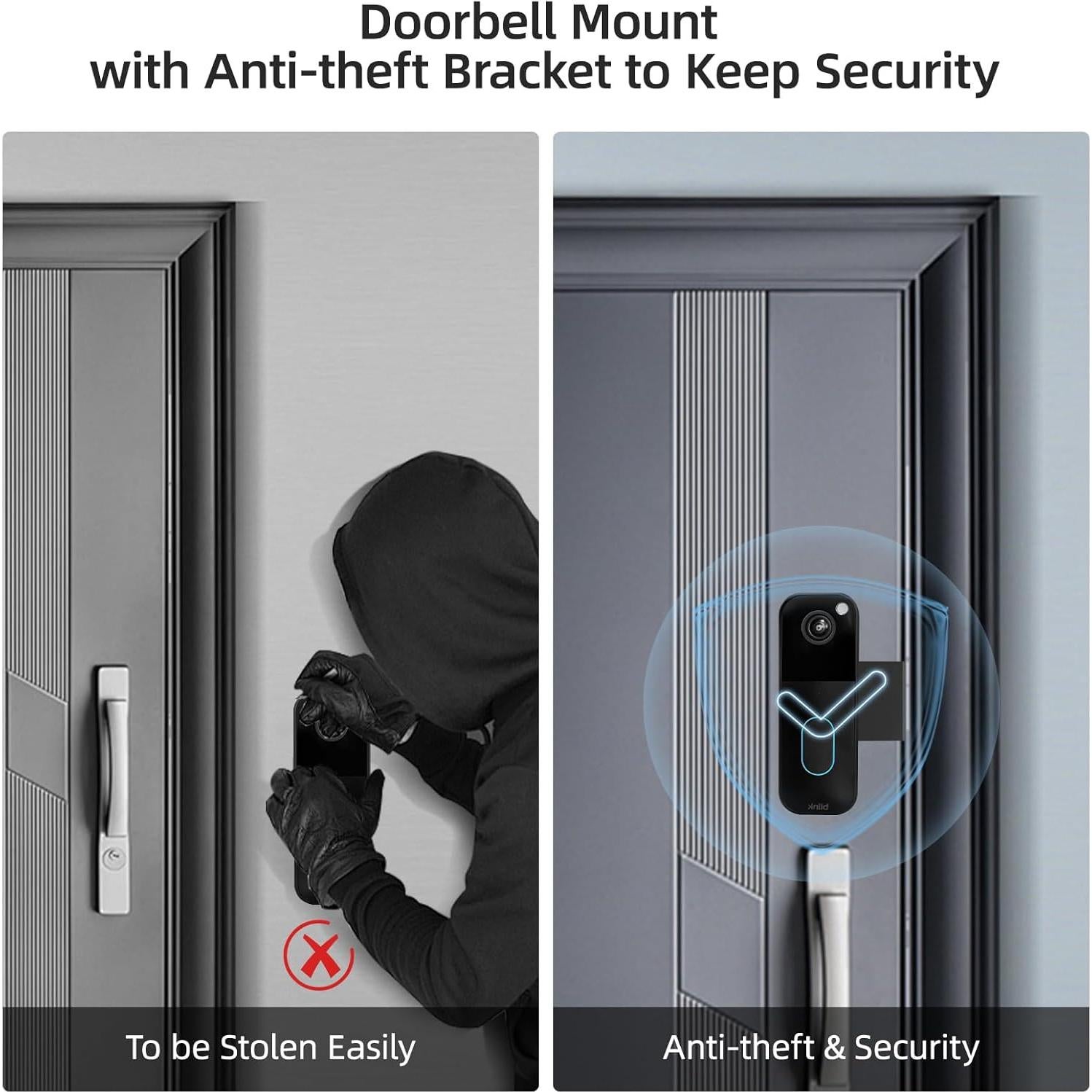 Soporte de timbre sin taladrar Blink 2025 - Antirrobo Negro