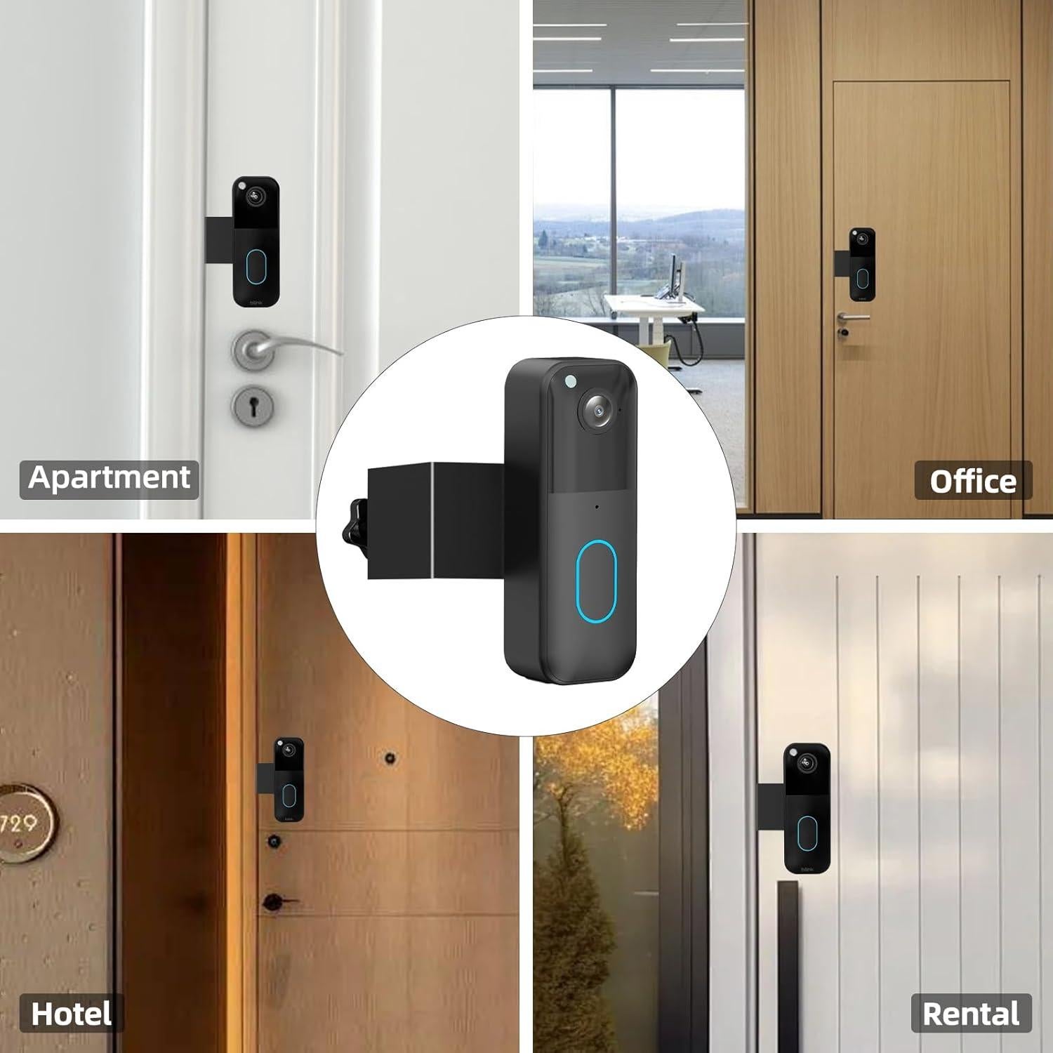 Soporte de timbre sin taladrar Blink 2025 - Antirrobo Negro