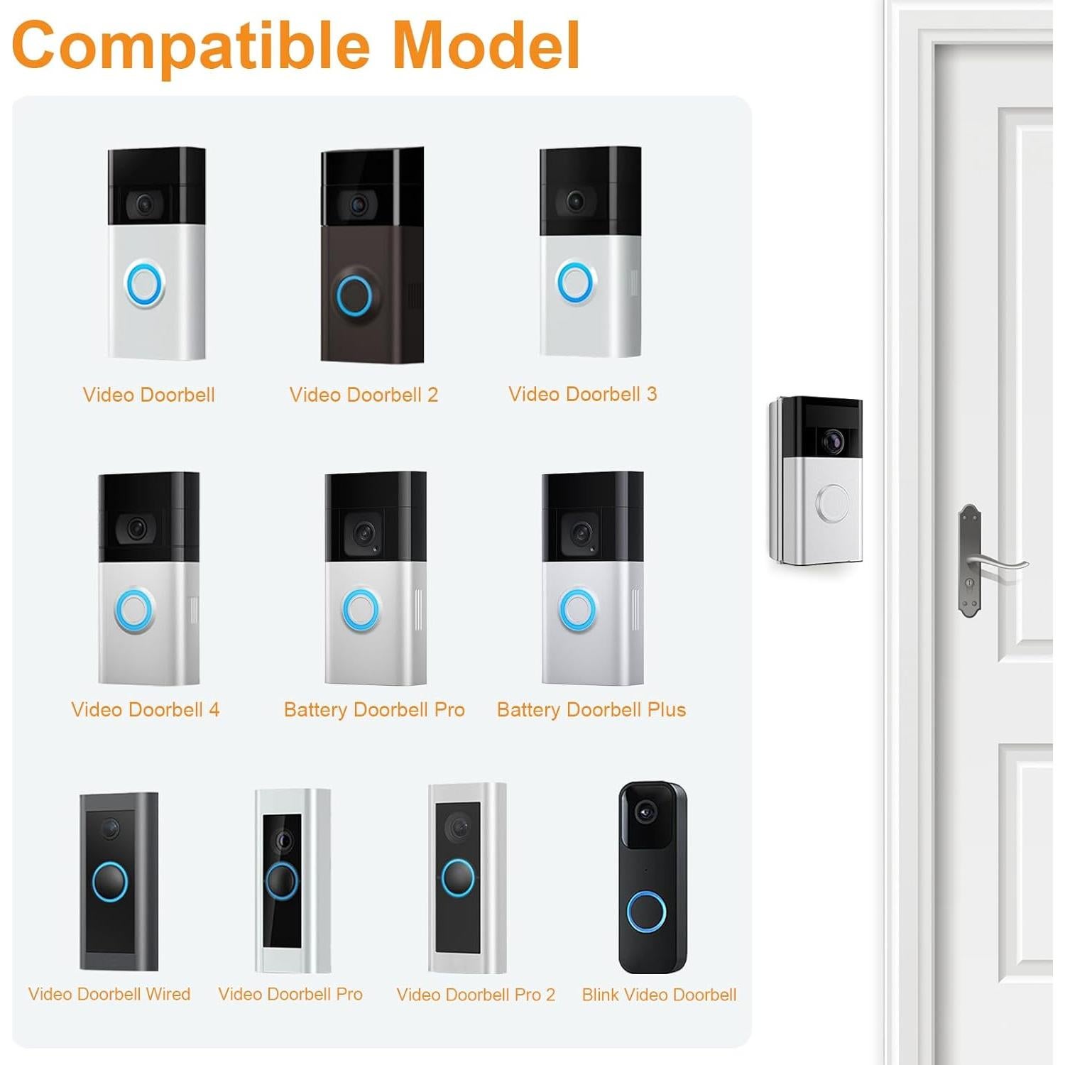 Soporte ajustable para timbre NANW 30-55° compatible Video Doorbell