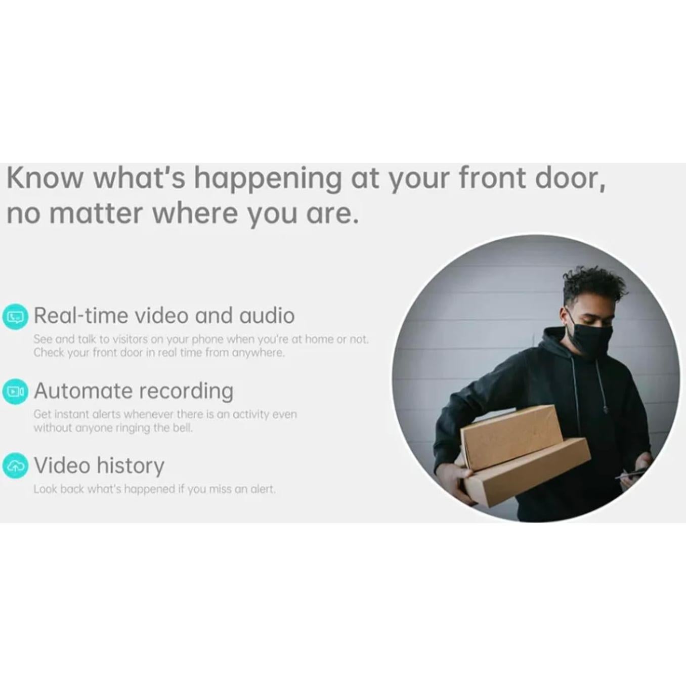 Timbre de Video Inalámbrico VicoHome DB2 - 1080P HD, Batería