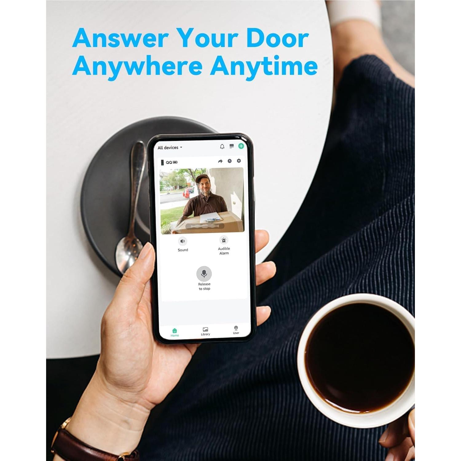 Timbre de Video Inalámbrico VicoHome DB2 - 1080P HD, Batería